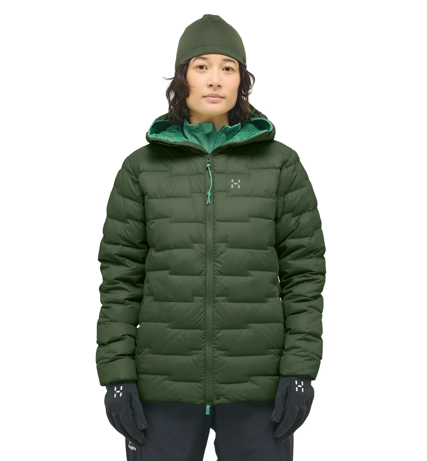 ROC Flash Down Hood Women Seaweed Green