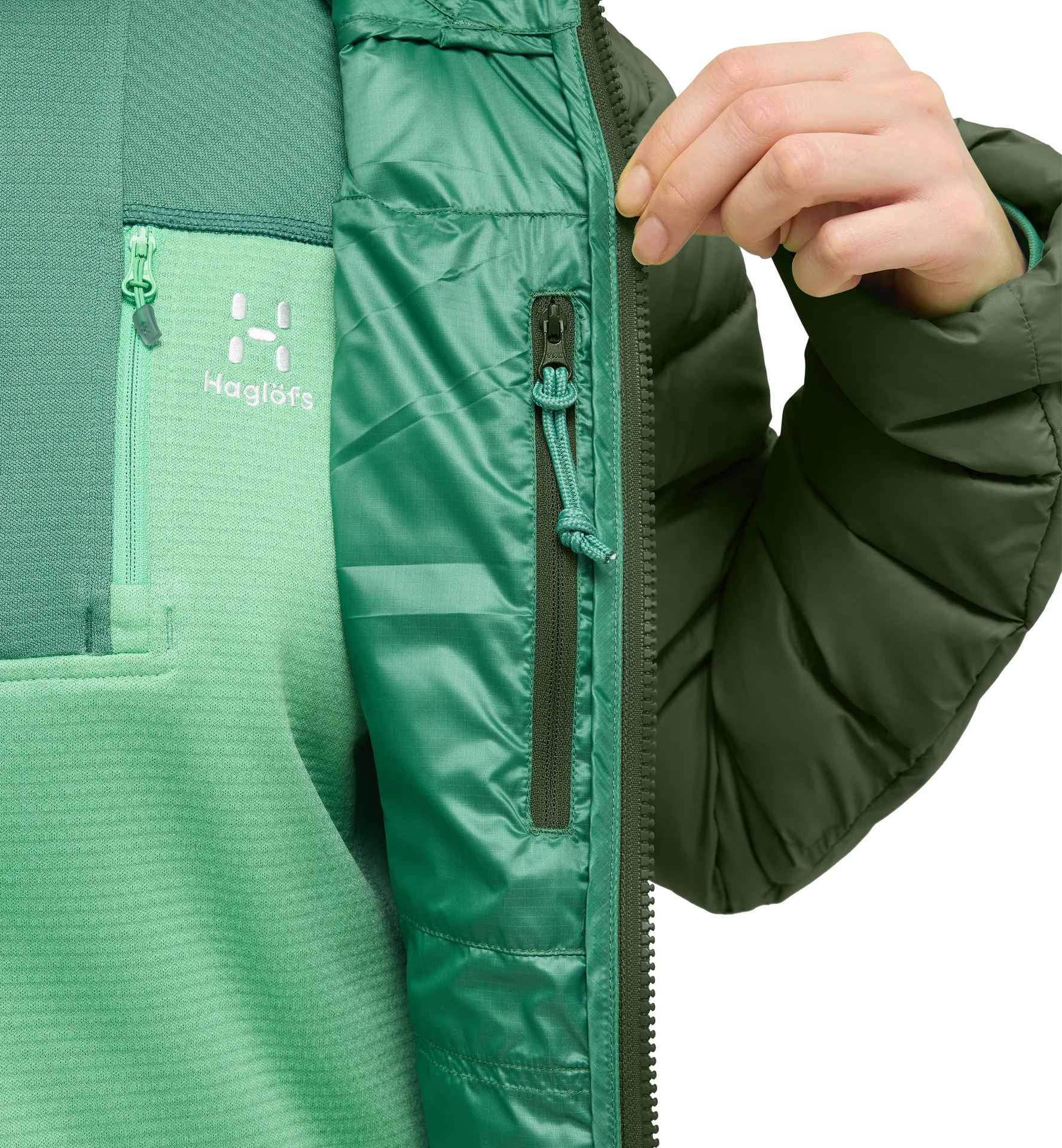 ROC Flash Down Hood Women Seaweed Green