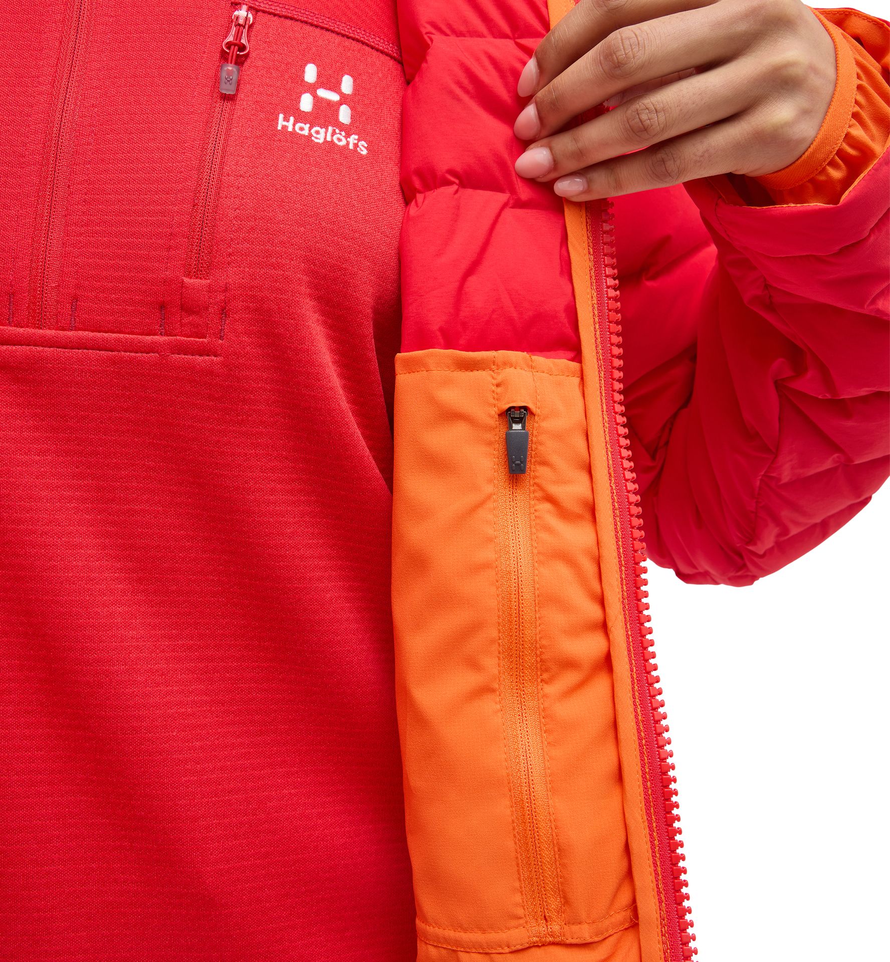 Spitz Down Hood Women Bright Red