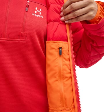 Spitz Down Hood Women Bright Red