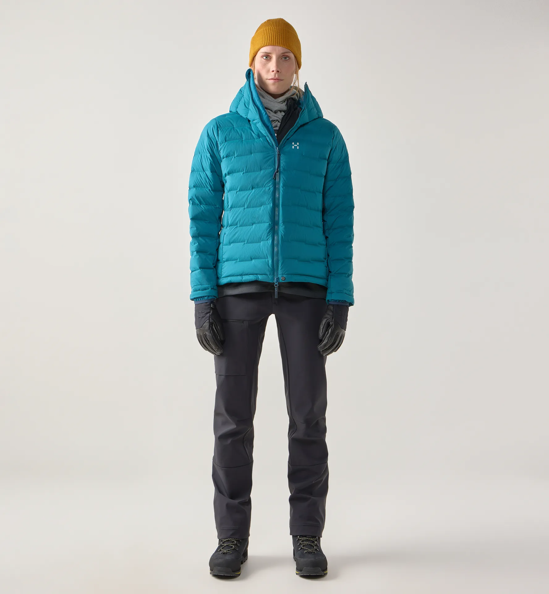 Spitz Down Hood Women Deep Teal