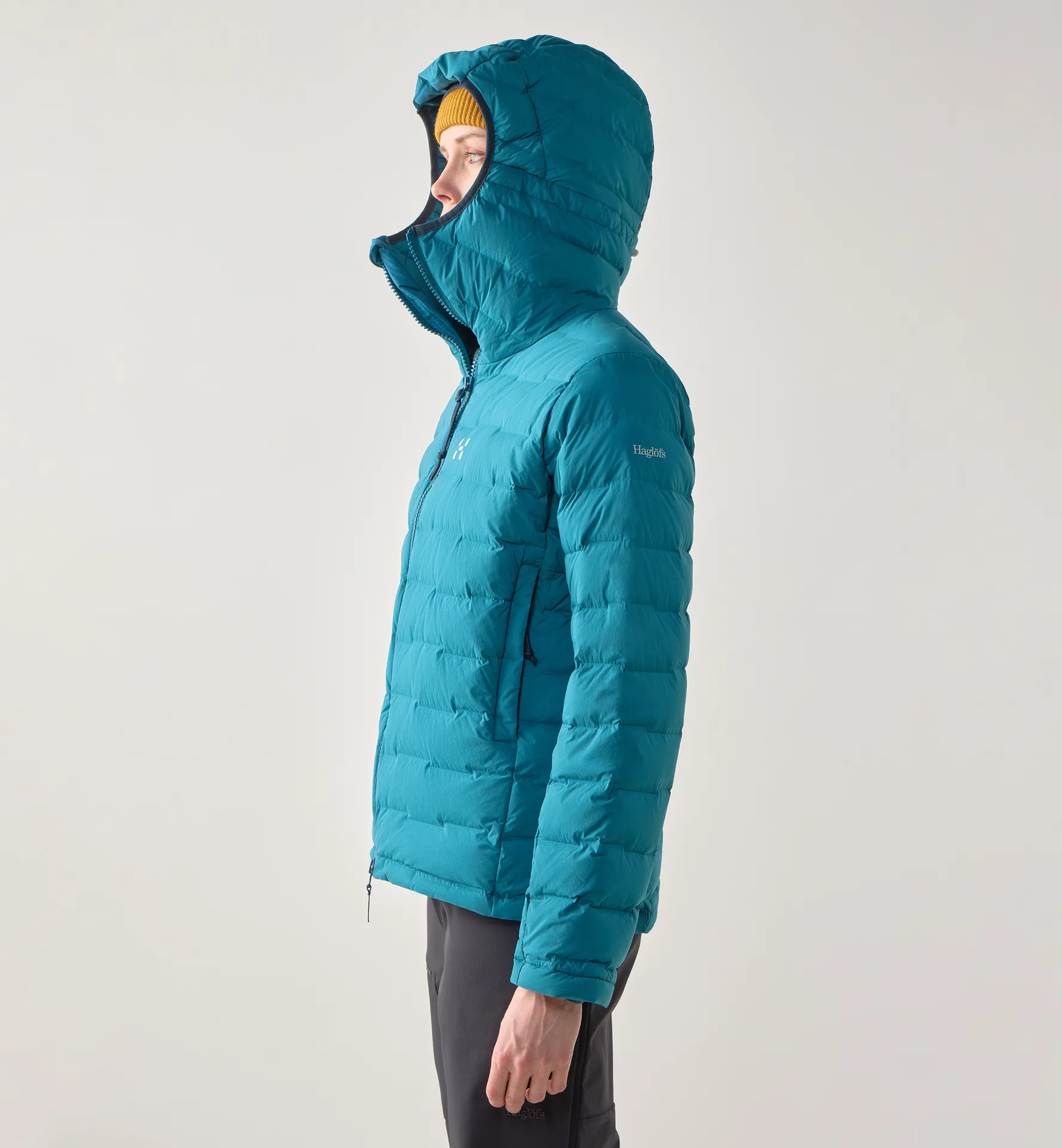 Spitz Down Hood Women Deep Teal