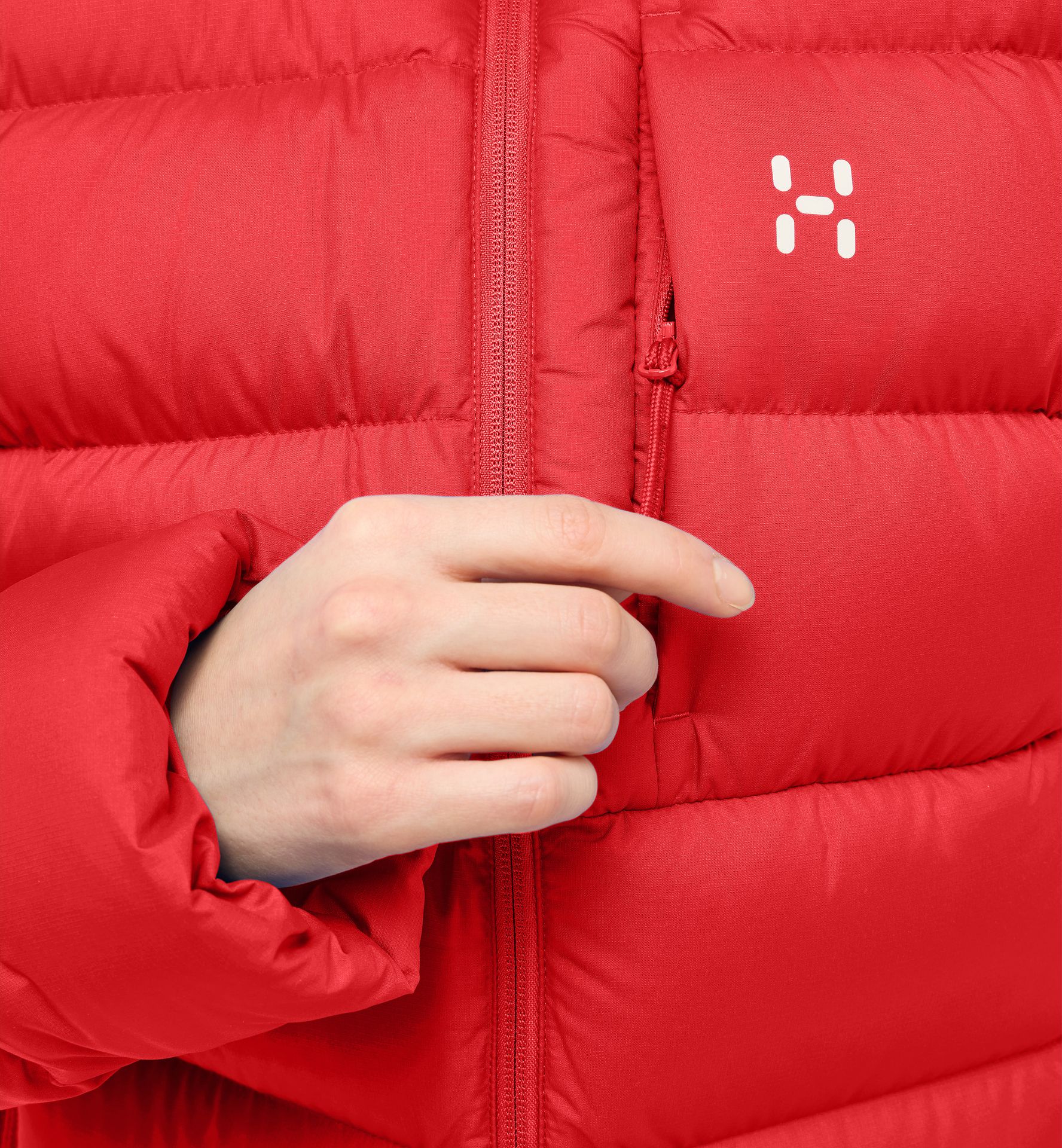 Rosson Down Hood Women Bright Red