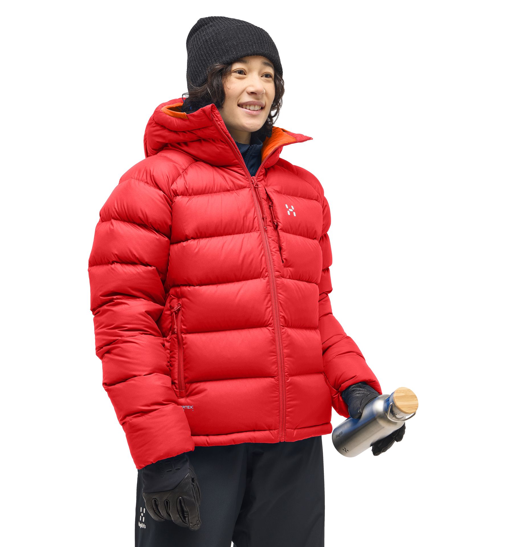 Rosson Down Hood Women Bright Red