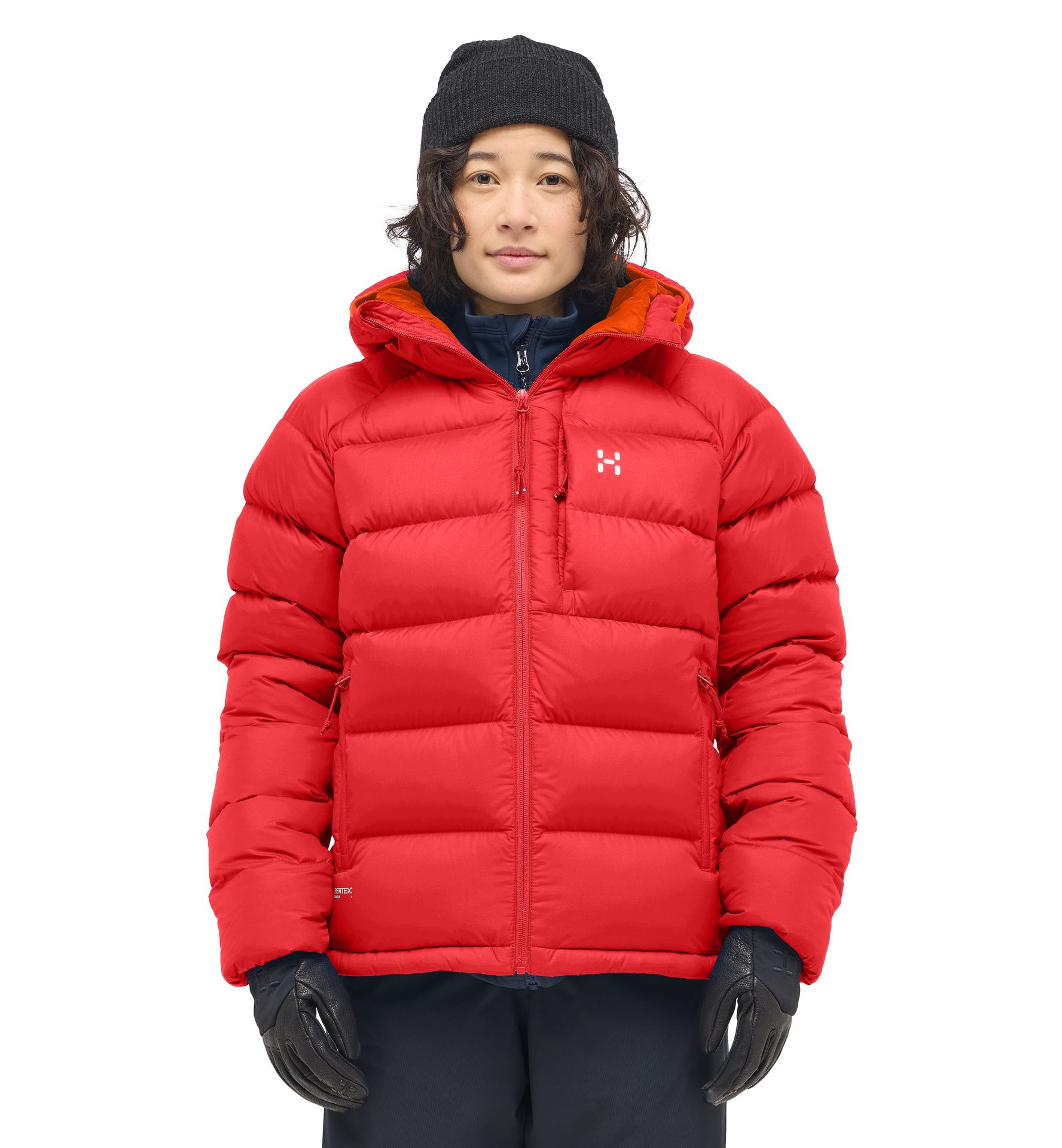 Rosson Down Hood Women Bright Red