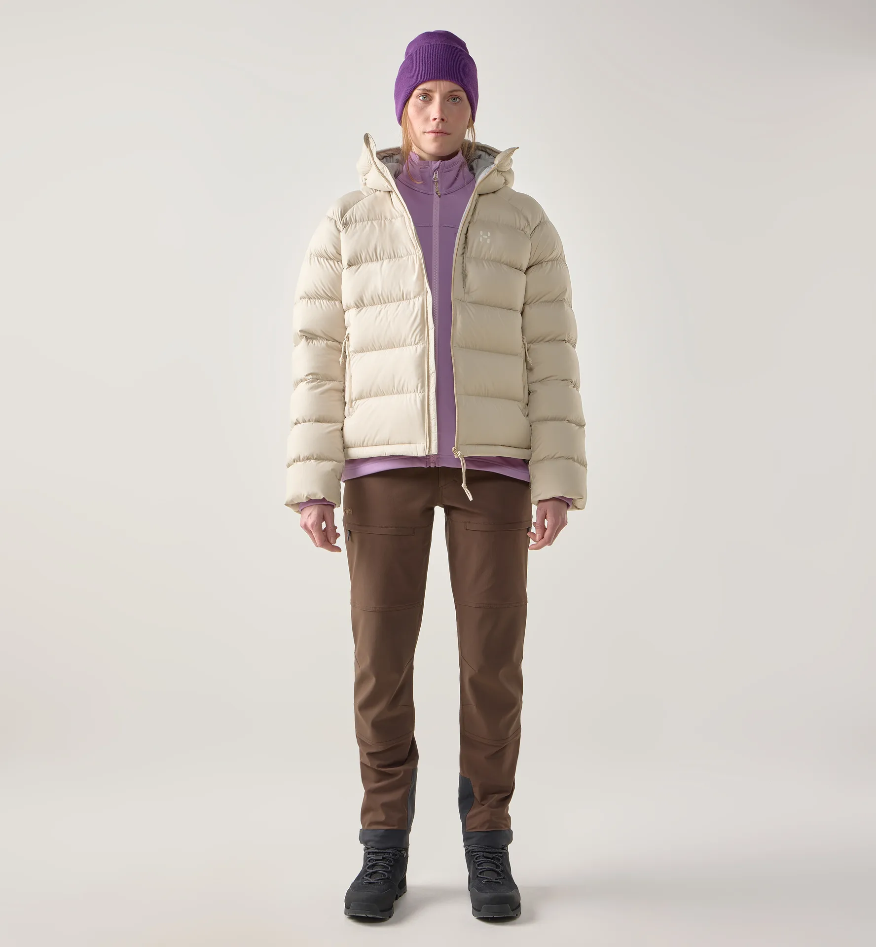 Rosson Down Hood Women Chalk Beige