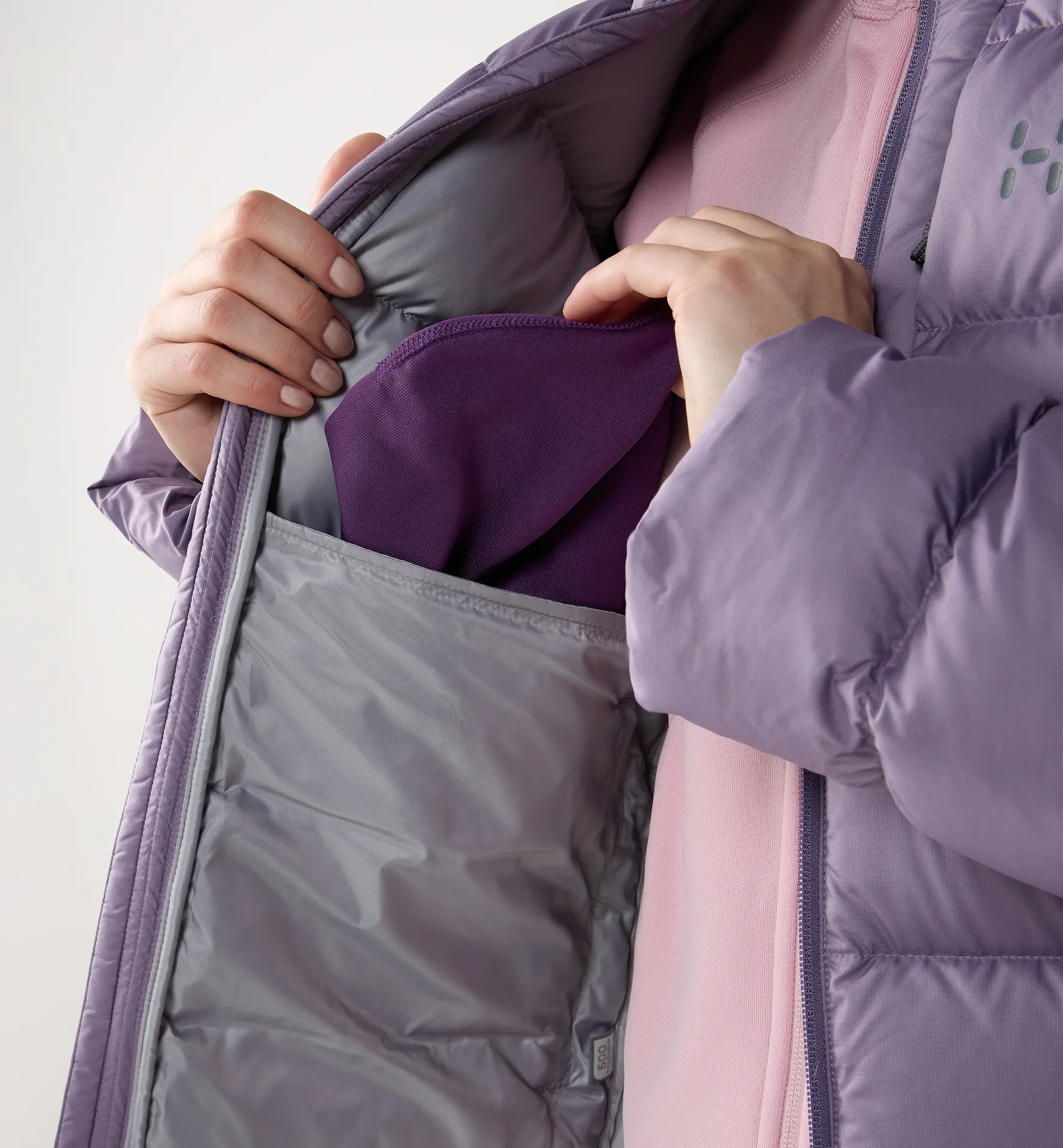 Rosson Down Hood Women Purple Fog
