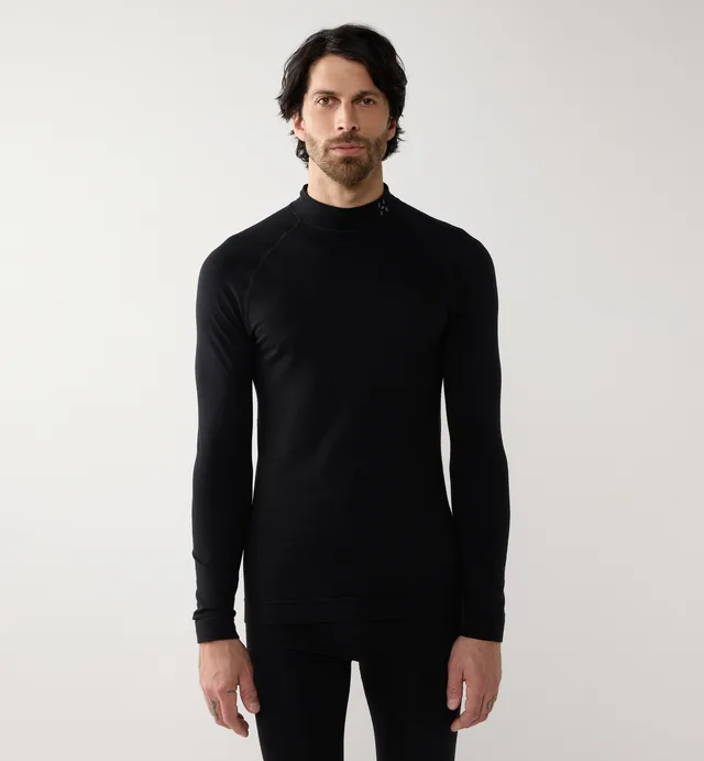 Latnja Wool Crew Neck Men | True Black | Ski | Snowboarding