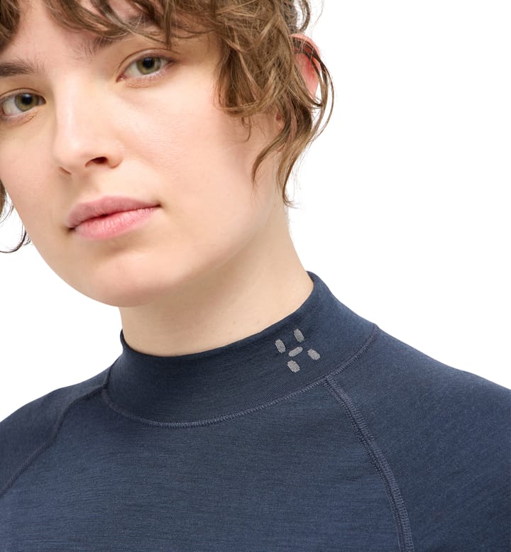 Latnja Wool Crew Neck Women Tarn Blue Latnja Wool Crew Neck Women Tarn Blue