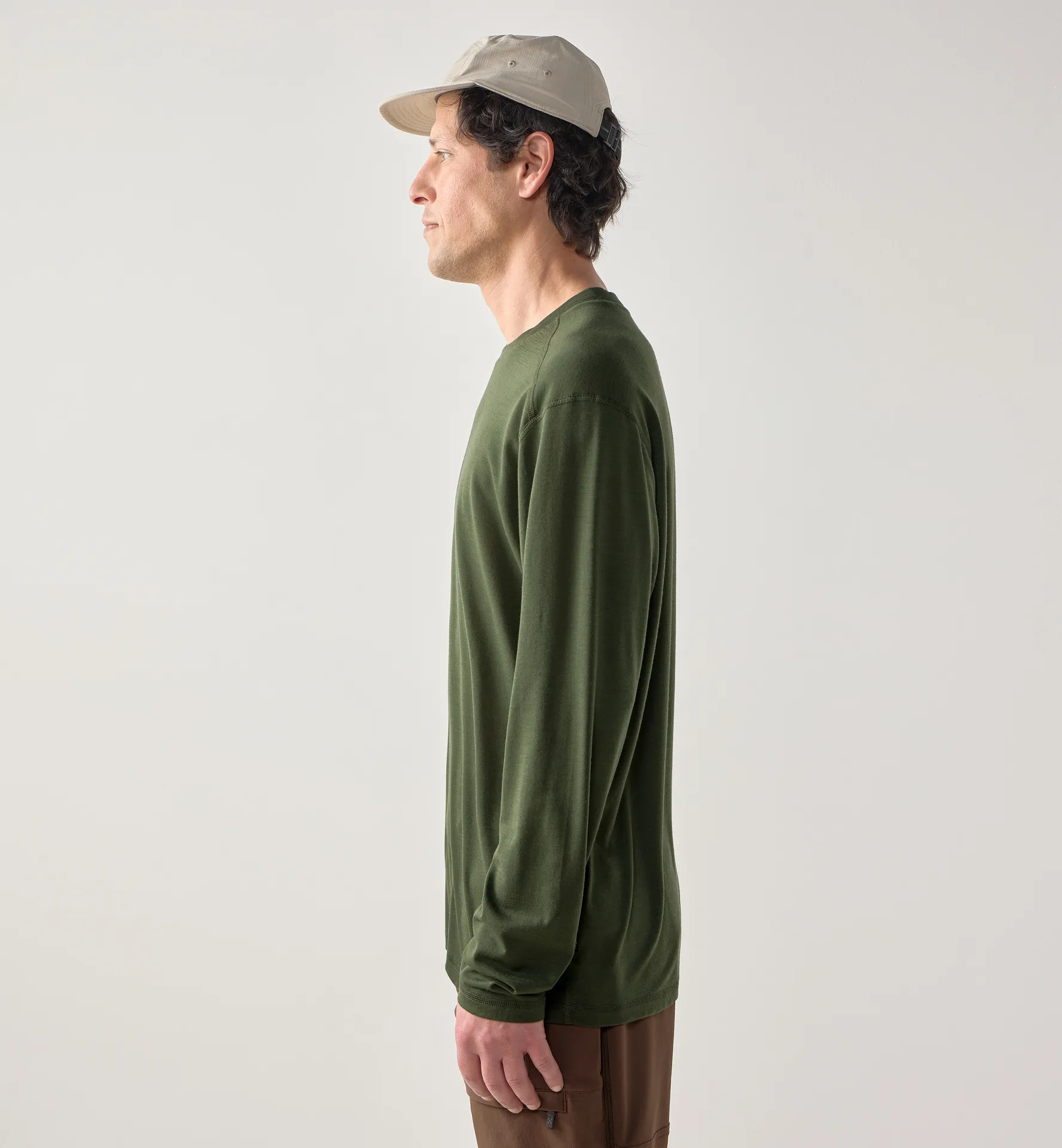 Kaise Wool LS Tee Men Seaweed Green