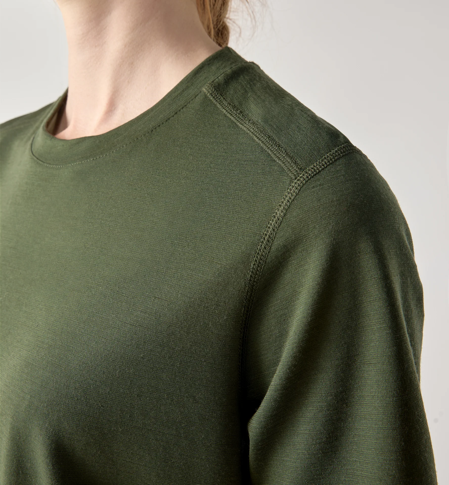 Kaise Wool Tee Women Seaweed Green
