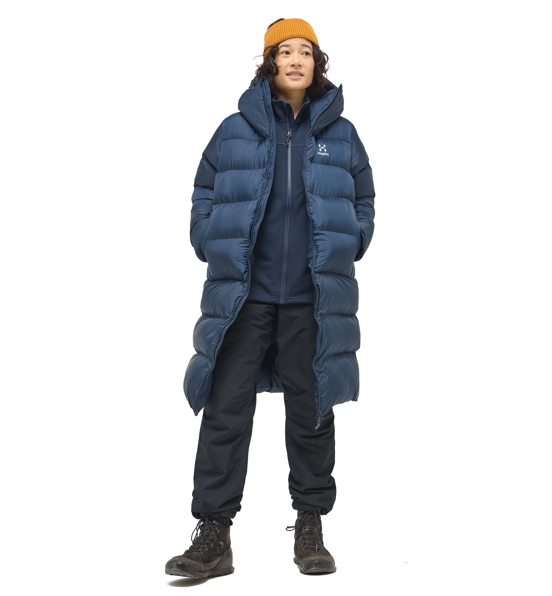 Long Mimic Parka Women Tarn Blue