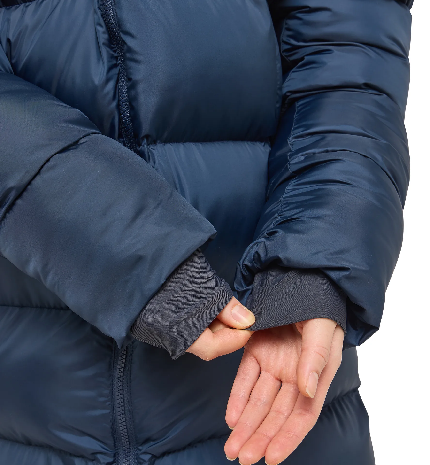 Long Mimic Parka Women Tarn Blue