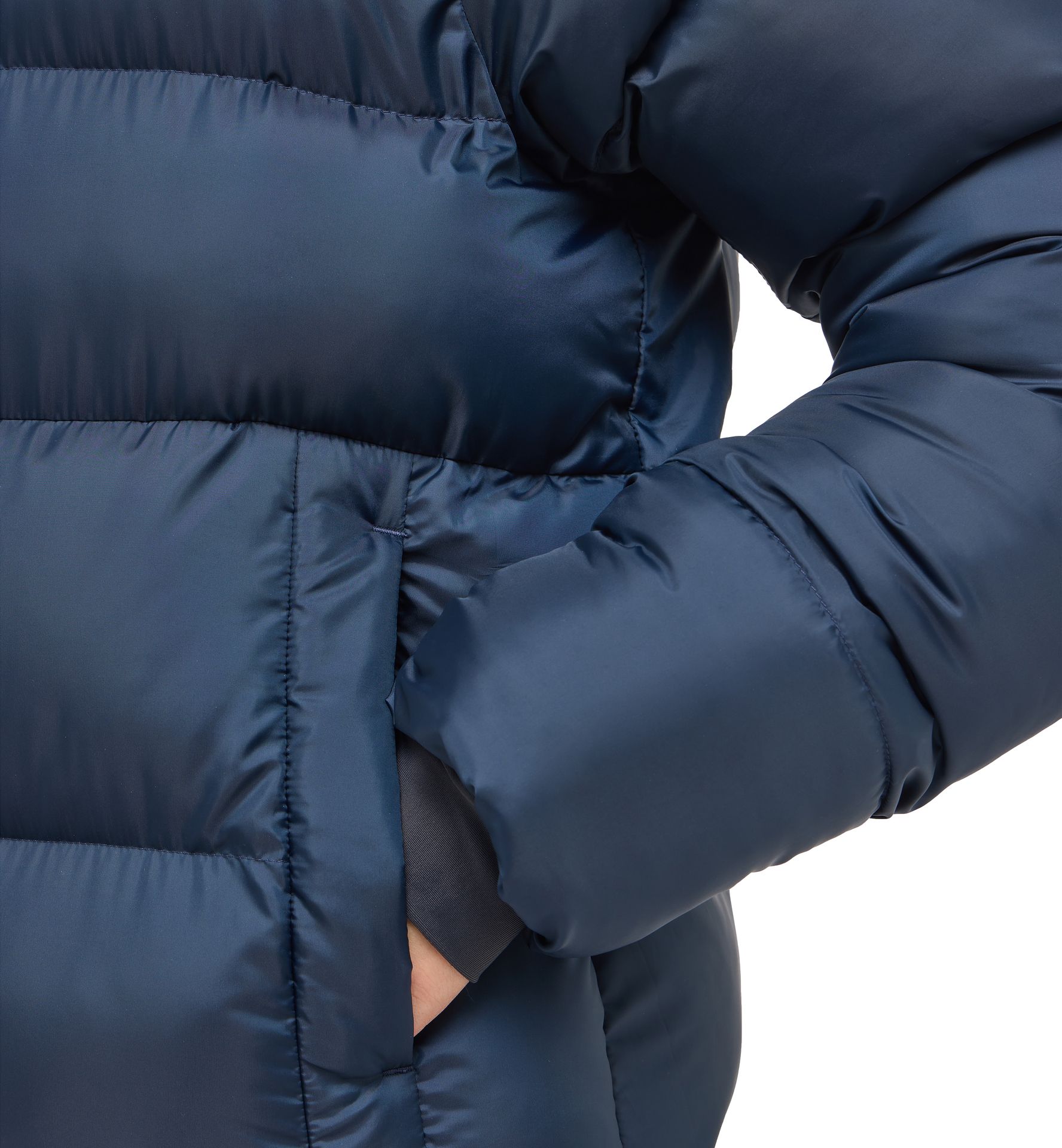 Long Mimic Parka Women Tarn Blue