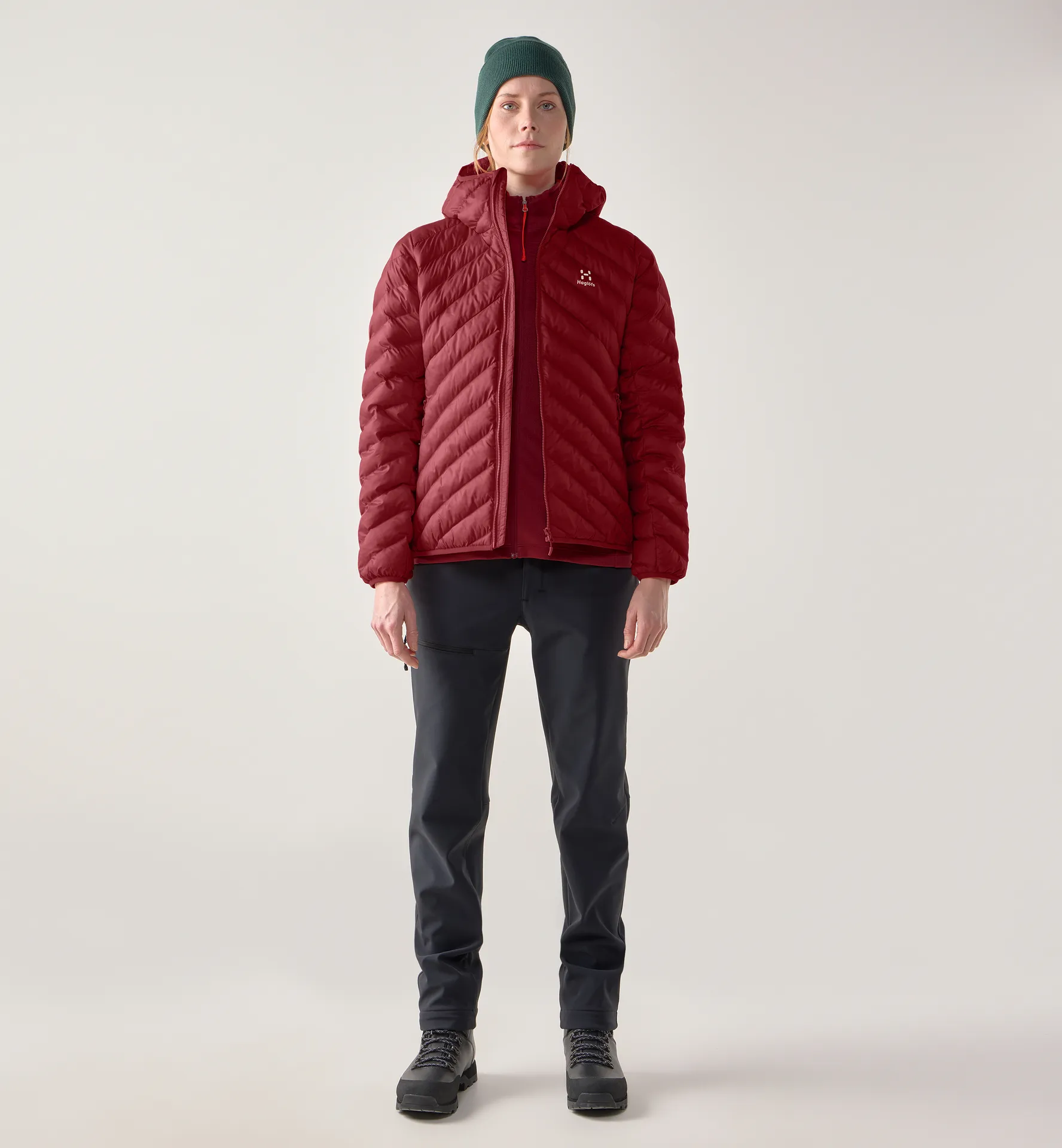 Särna Mimic Hood Women Carmine Red