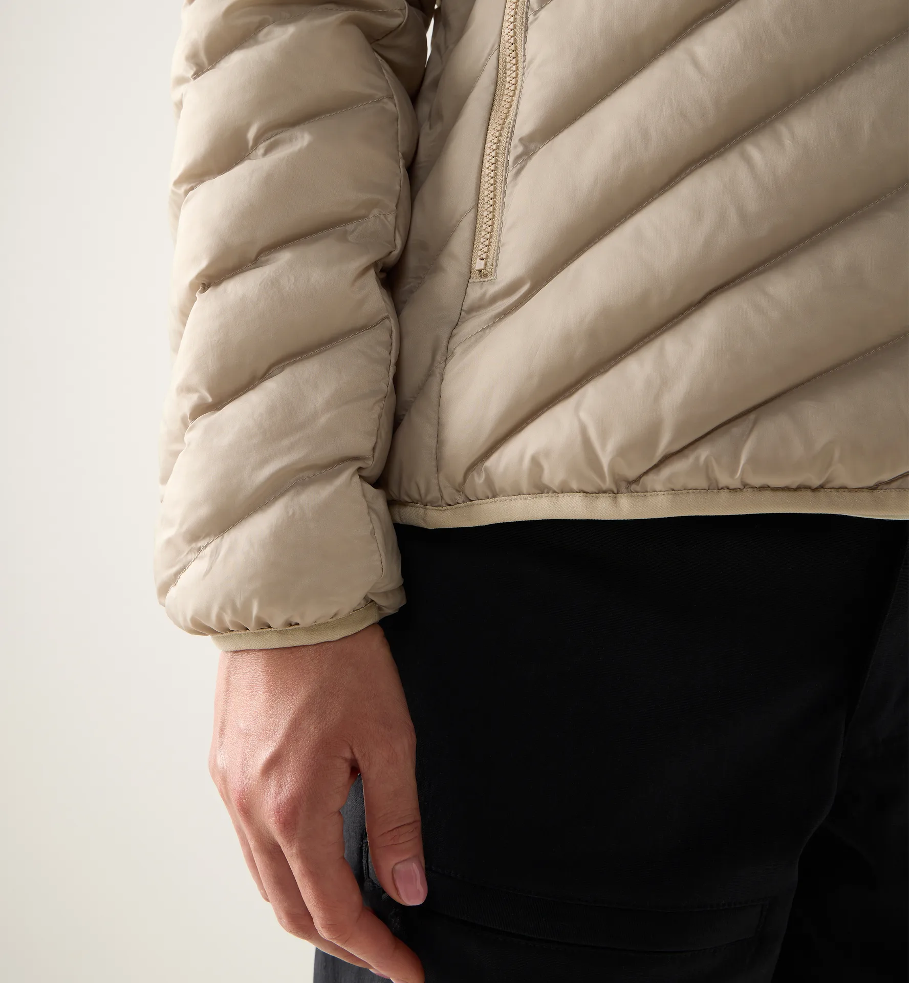 Särna Mimic Hood Women Chalk Beige