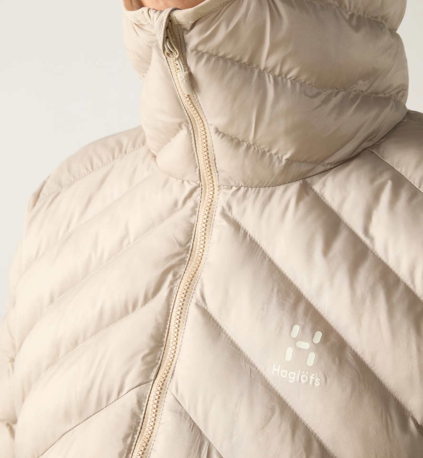 Särna Mimic Hood Women Chalk Beige