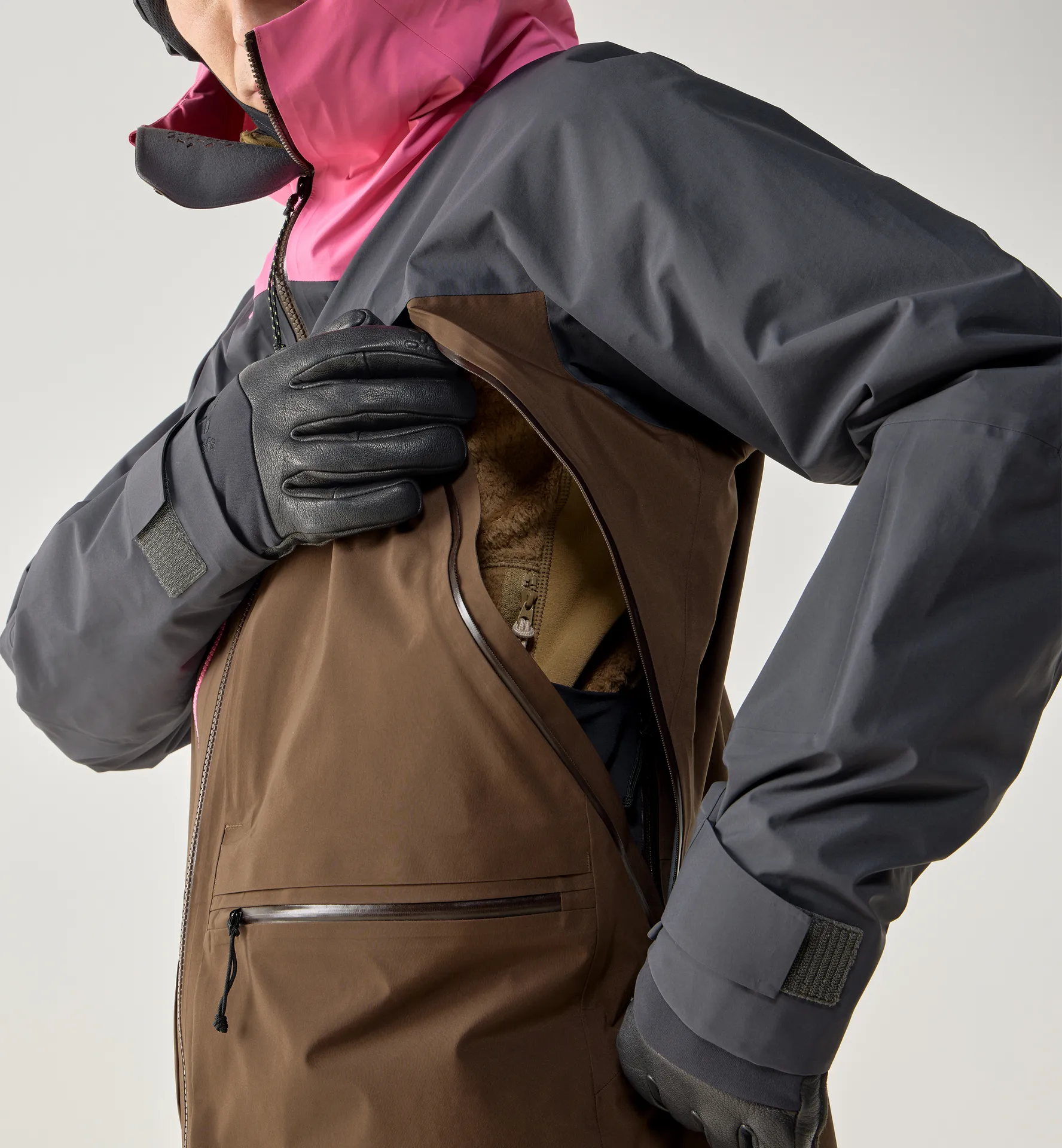 Vassi GTX Pro II Jacket Men Lantana Pink/Woodland Brown