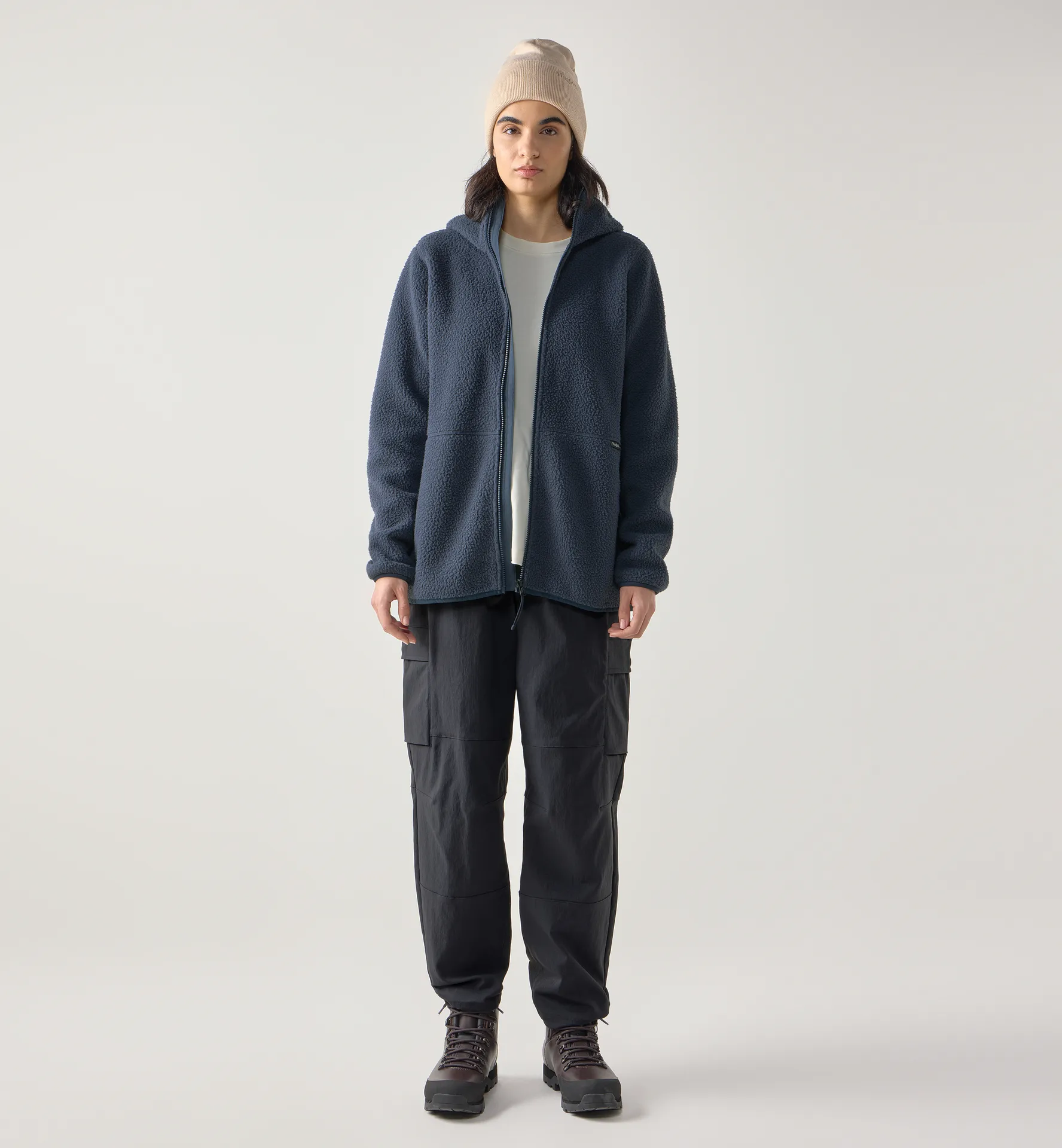 Funäs Pile Hood Women Tarn Blue