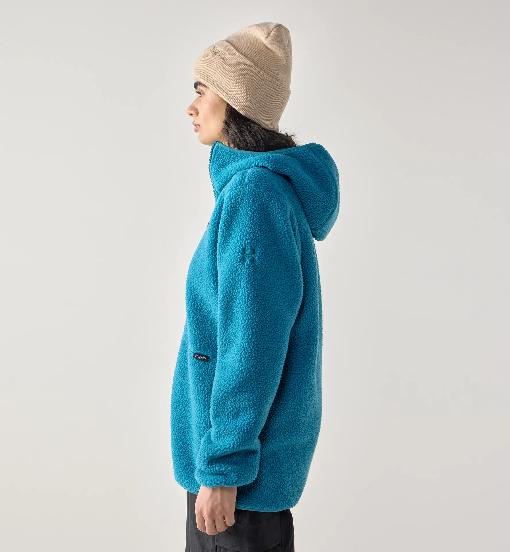 Funäs Pile Hood Women Deep Teal