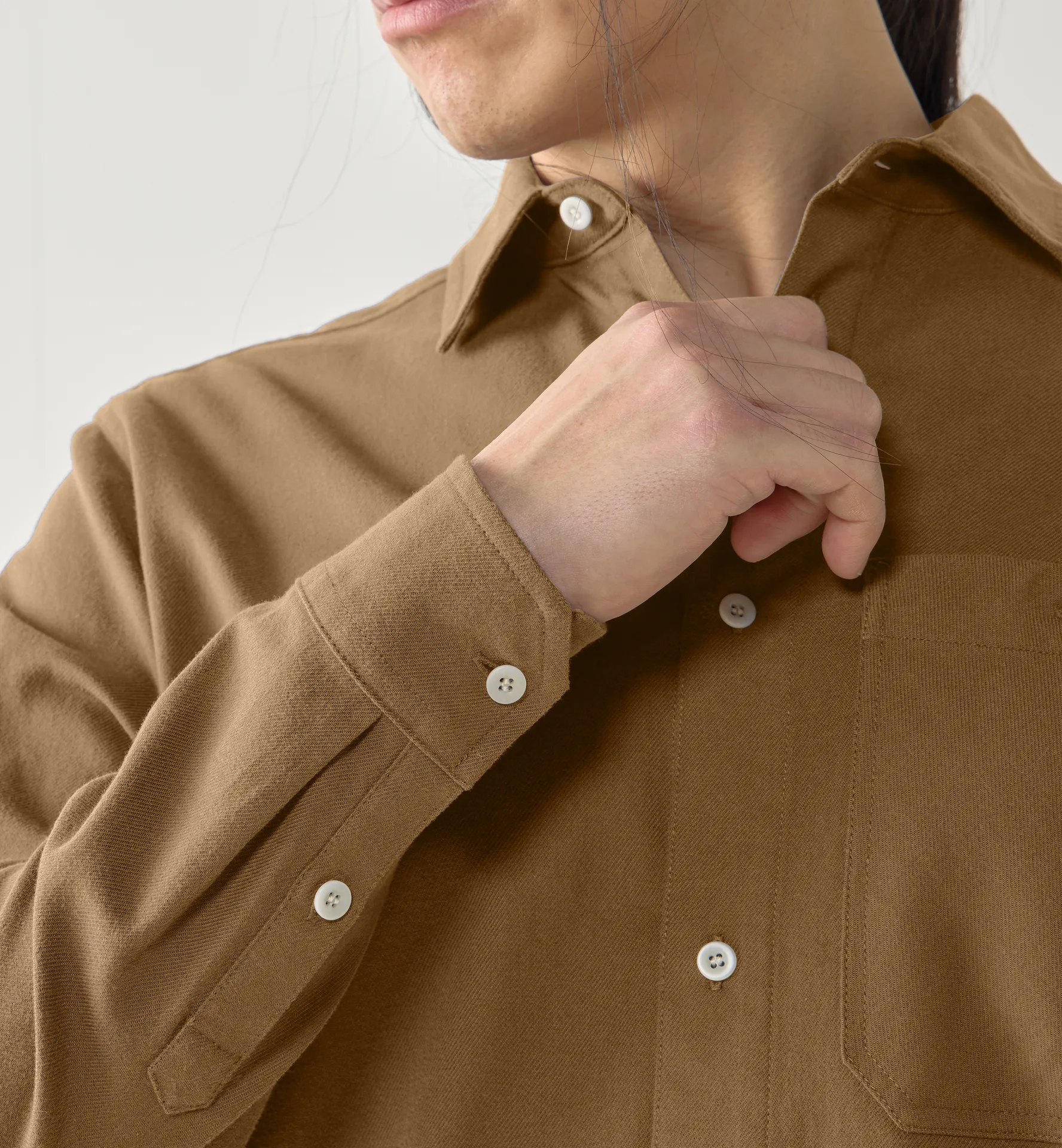 Virke Flannel Shirt Men Teak Brown