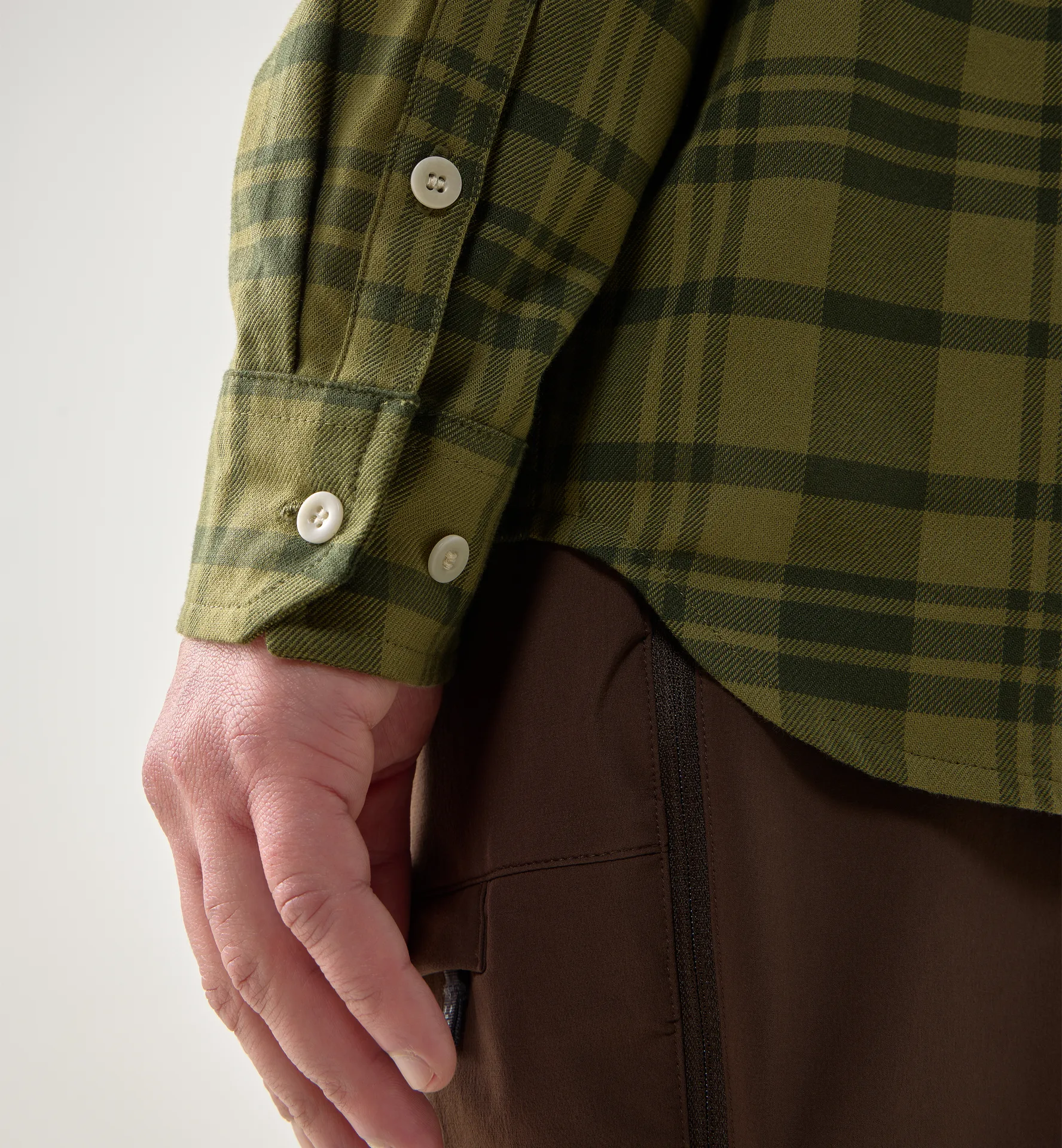 Virke Flannel Shirt Men Seaweed Green/Olive Green