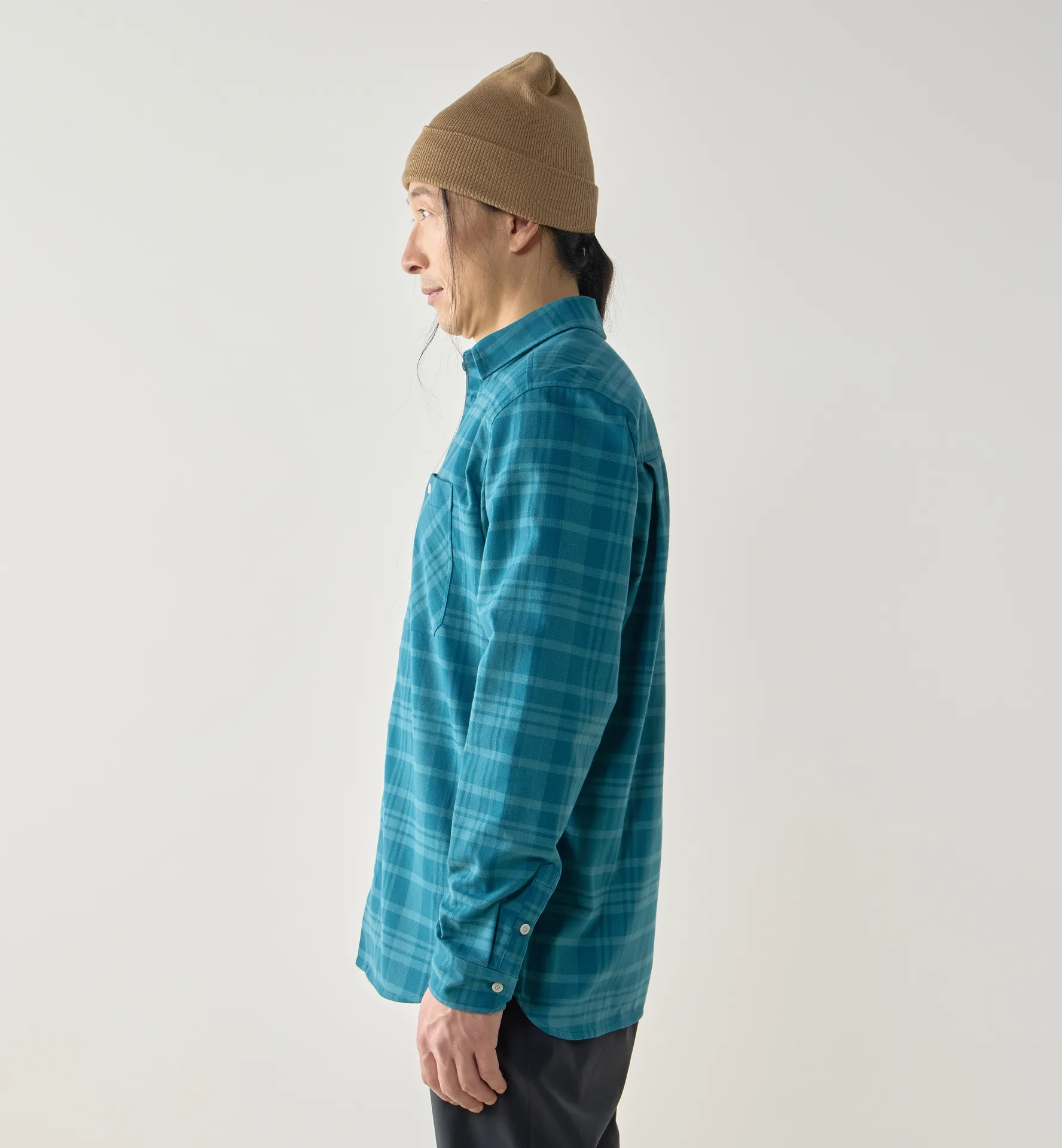 Virke Flannel Shirt Men Mountain Teal/Deep Teal