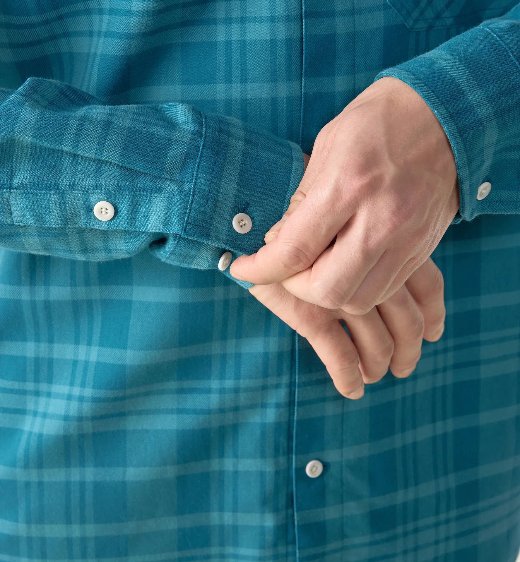 Virke Flannel Shirt Men Mountain Teal/Deep Teal