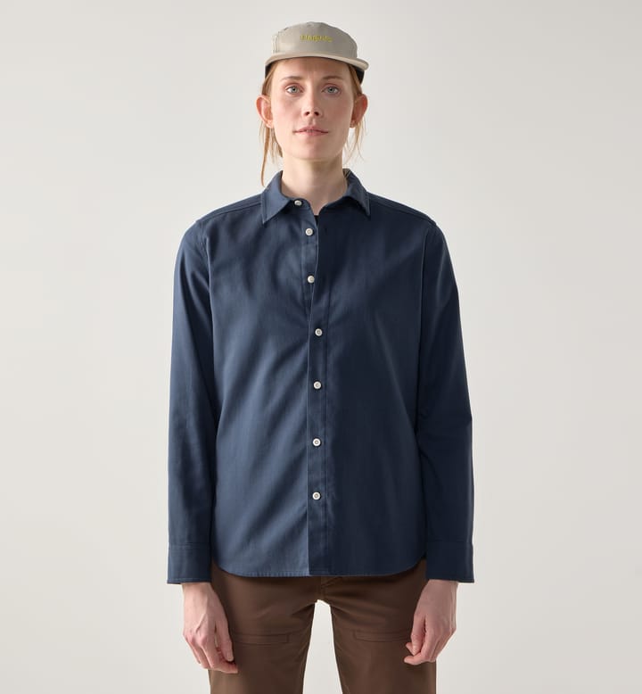Virke Flannel Shirt Women Tarn Blue