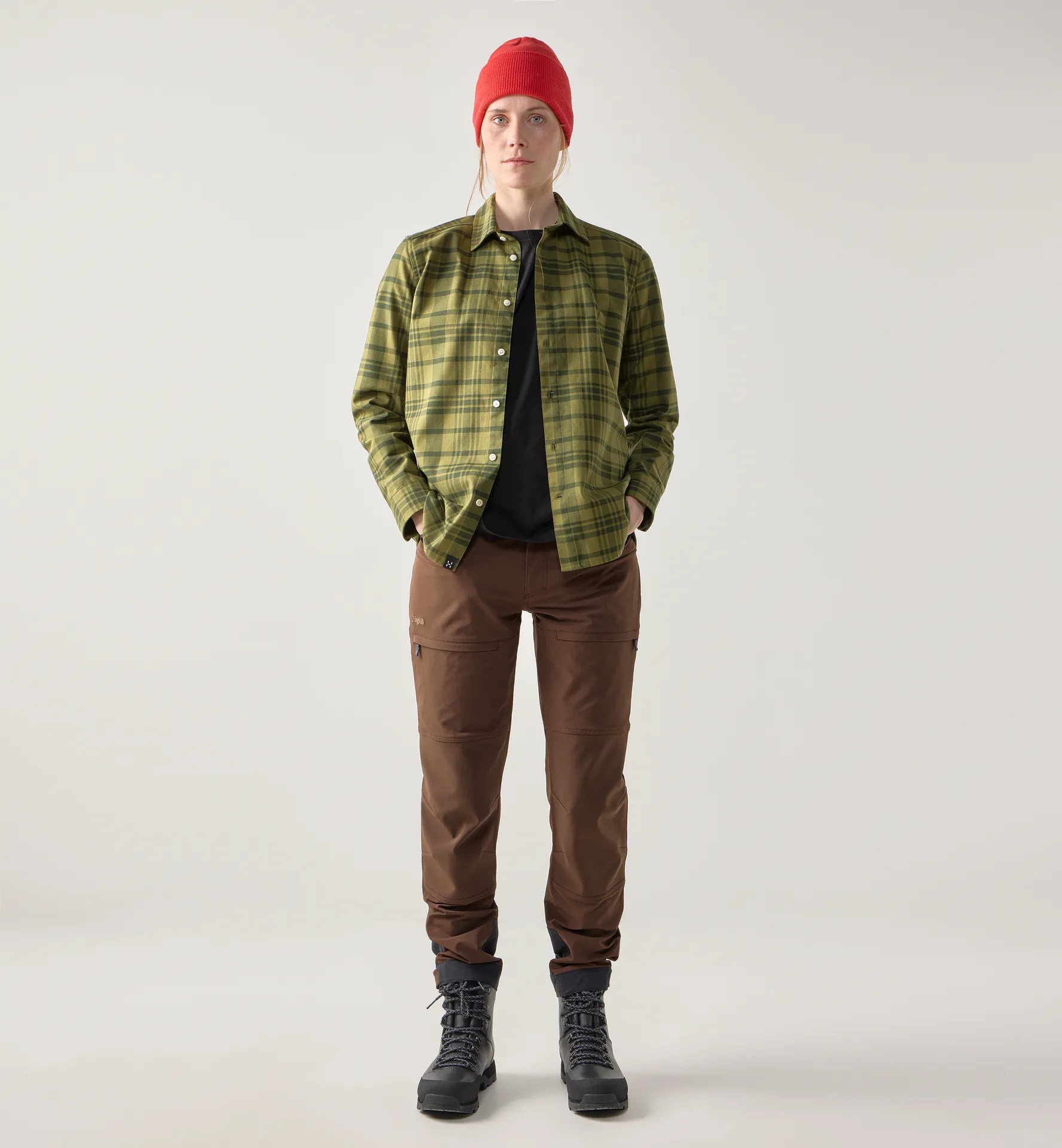 Virke Flannel Shirt Women Seaweed Green/Olive Green