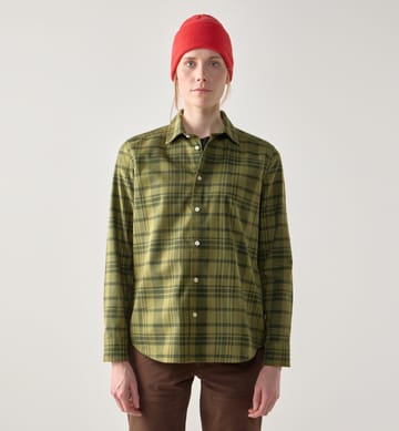 Virke Flannel Shirt Women Seaweed Green/Olive Green