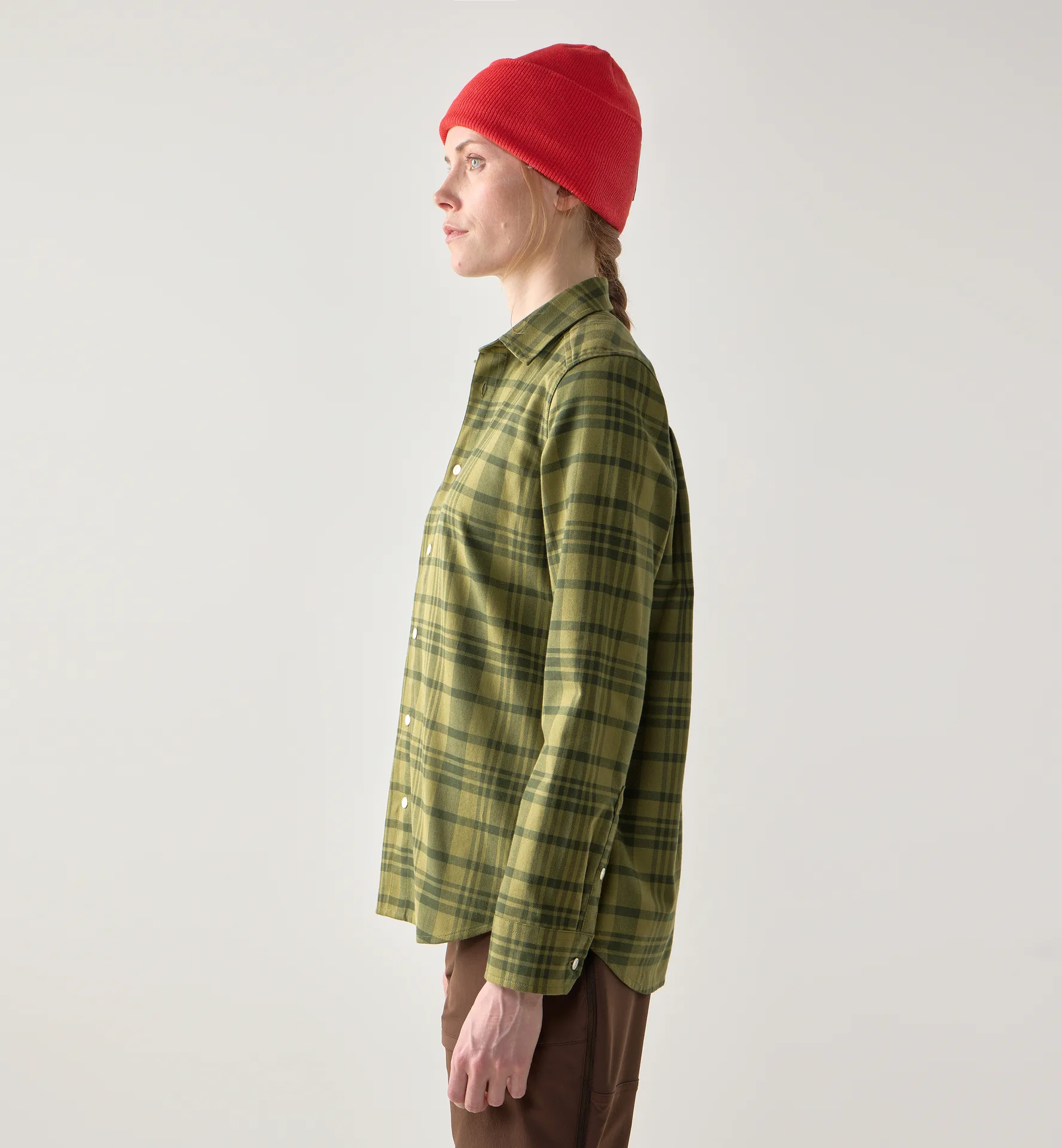 Virke Flannel Shirt Women Seaweed Green/Olive Green