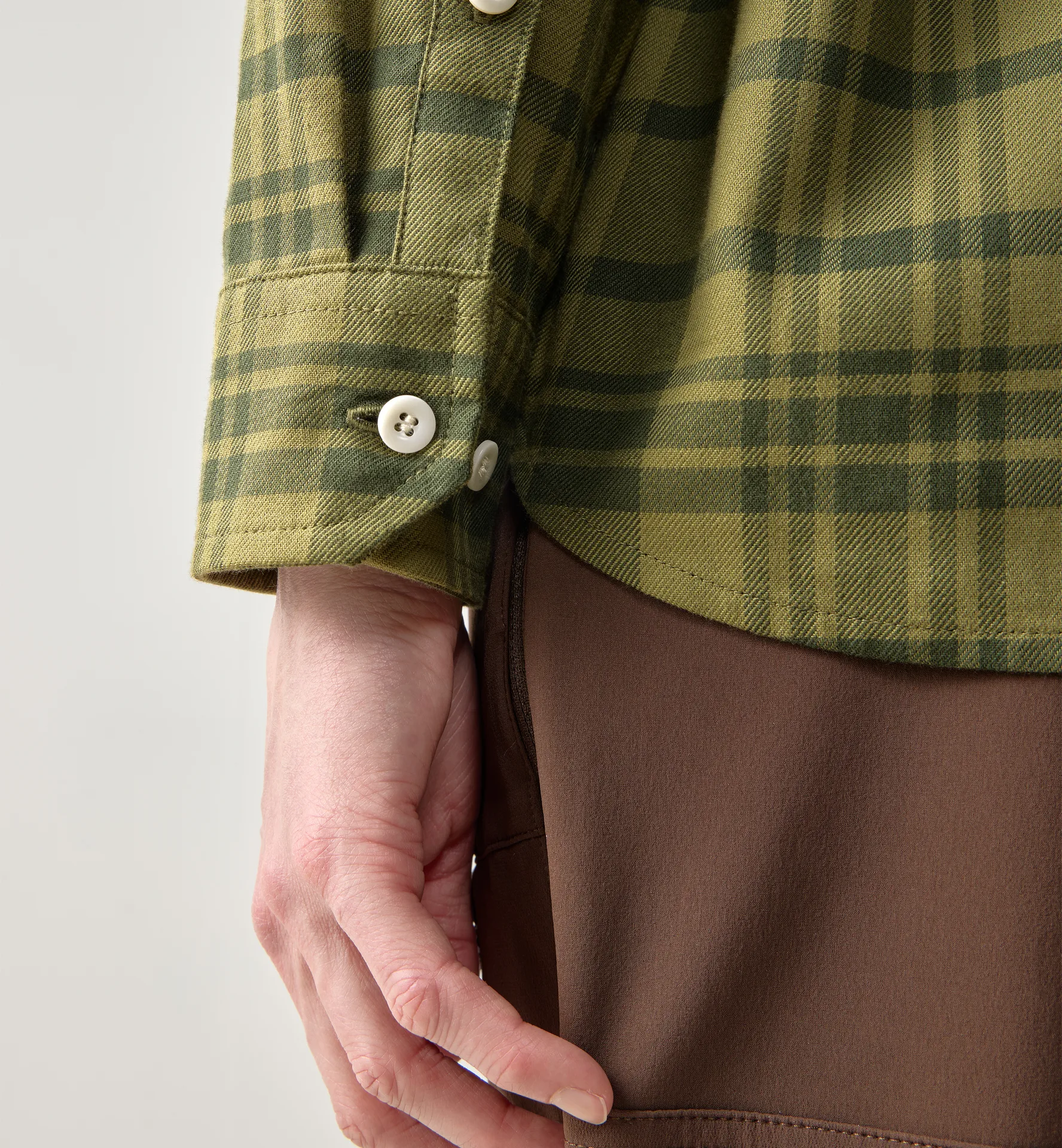 Virke Flannel Shirt Women Seaweed Green/Olive Green