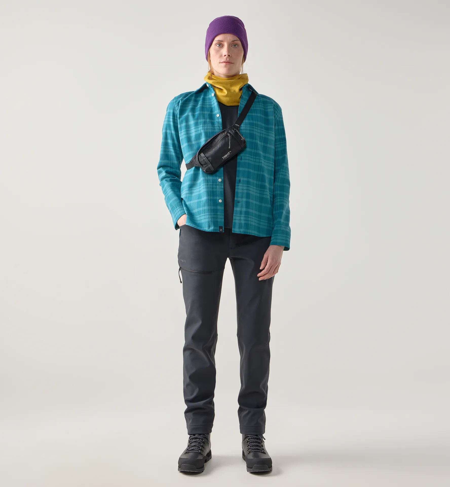 Virke Flannel Shirt Women Mountain Teal/Deep Teal