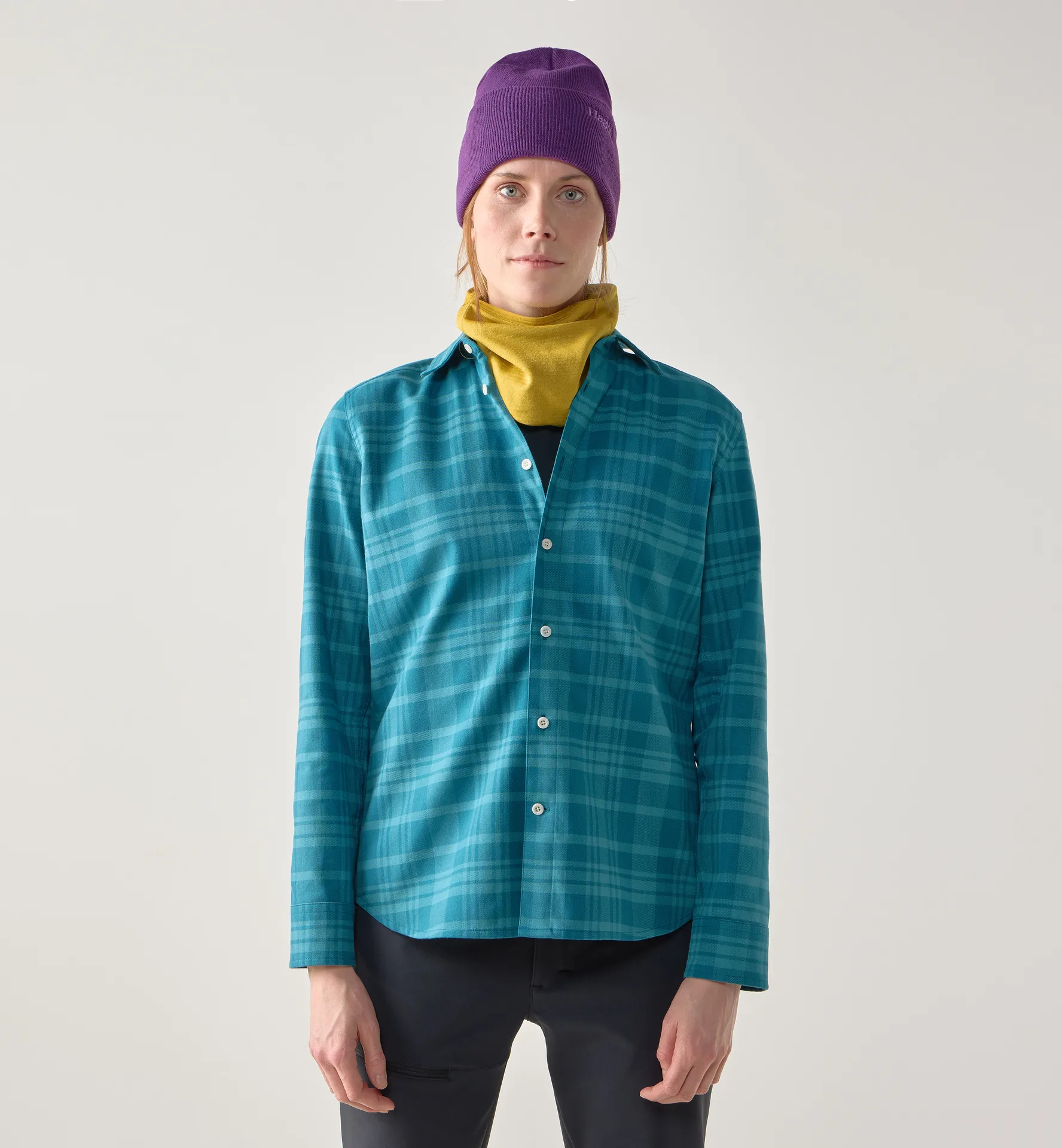 Virke Flannel Shirt Women Mountain Teal/Deep Teal