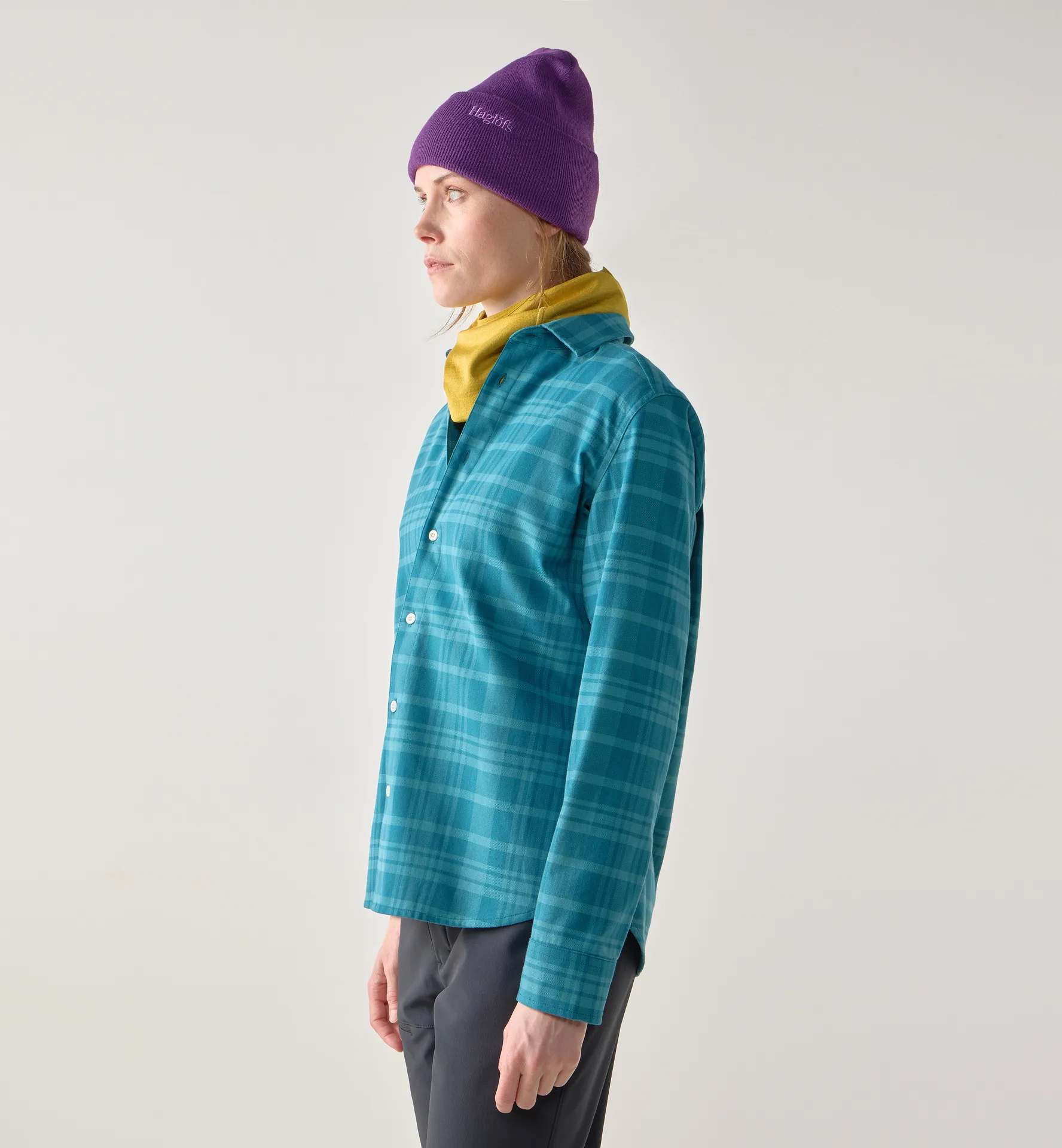 Virke Flannel Shirt Women Mountain Teal/Deep Teal