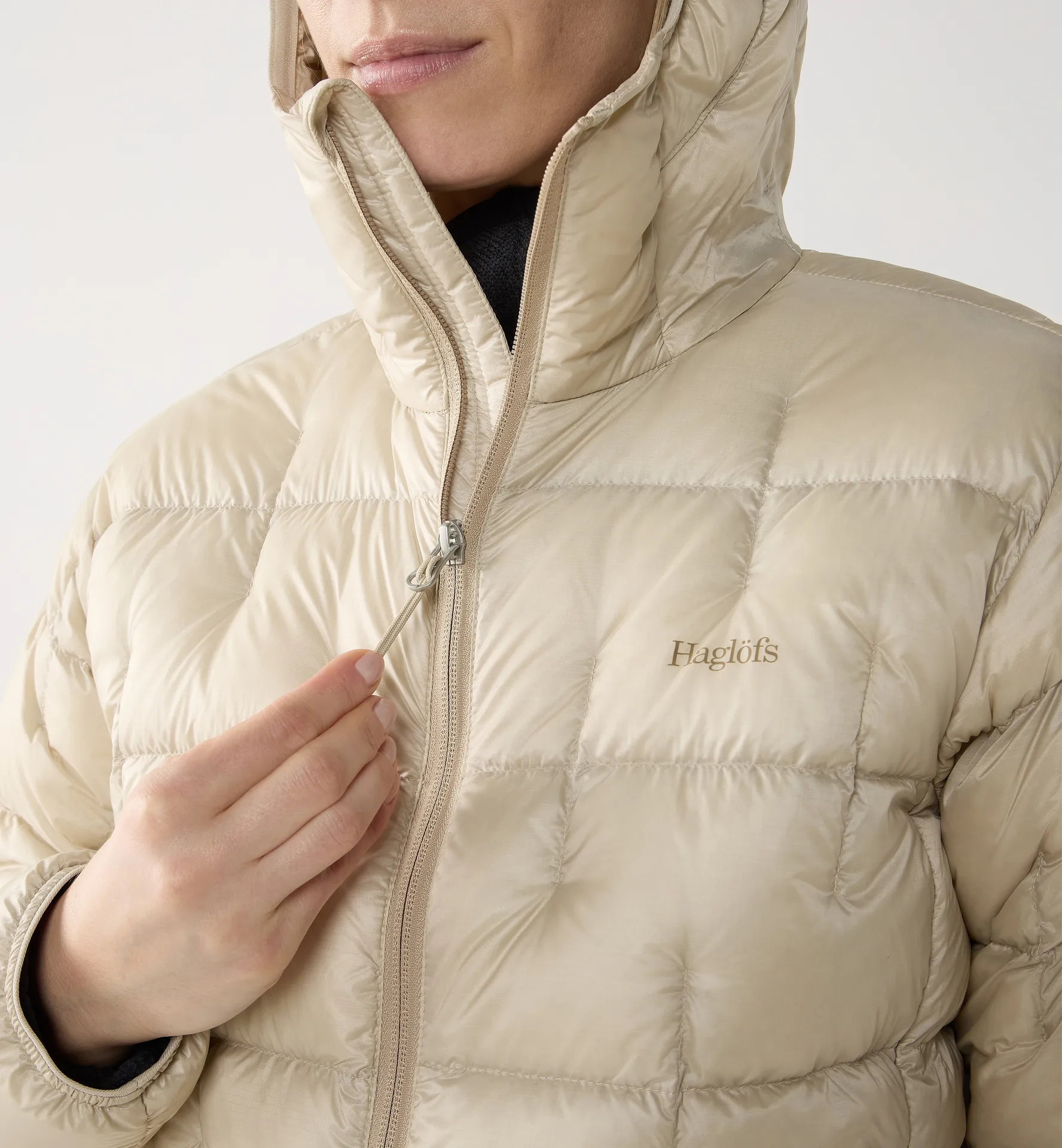 Hede Down Hood Women Chalk Beige