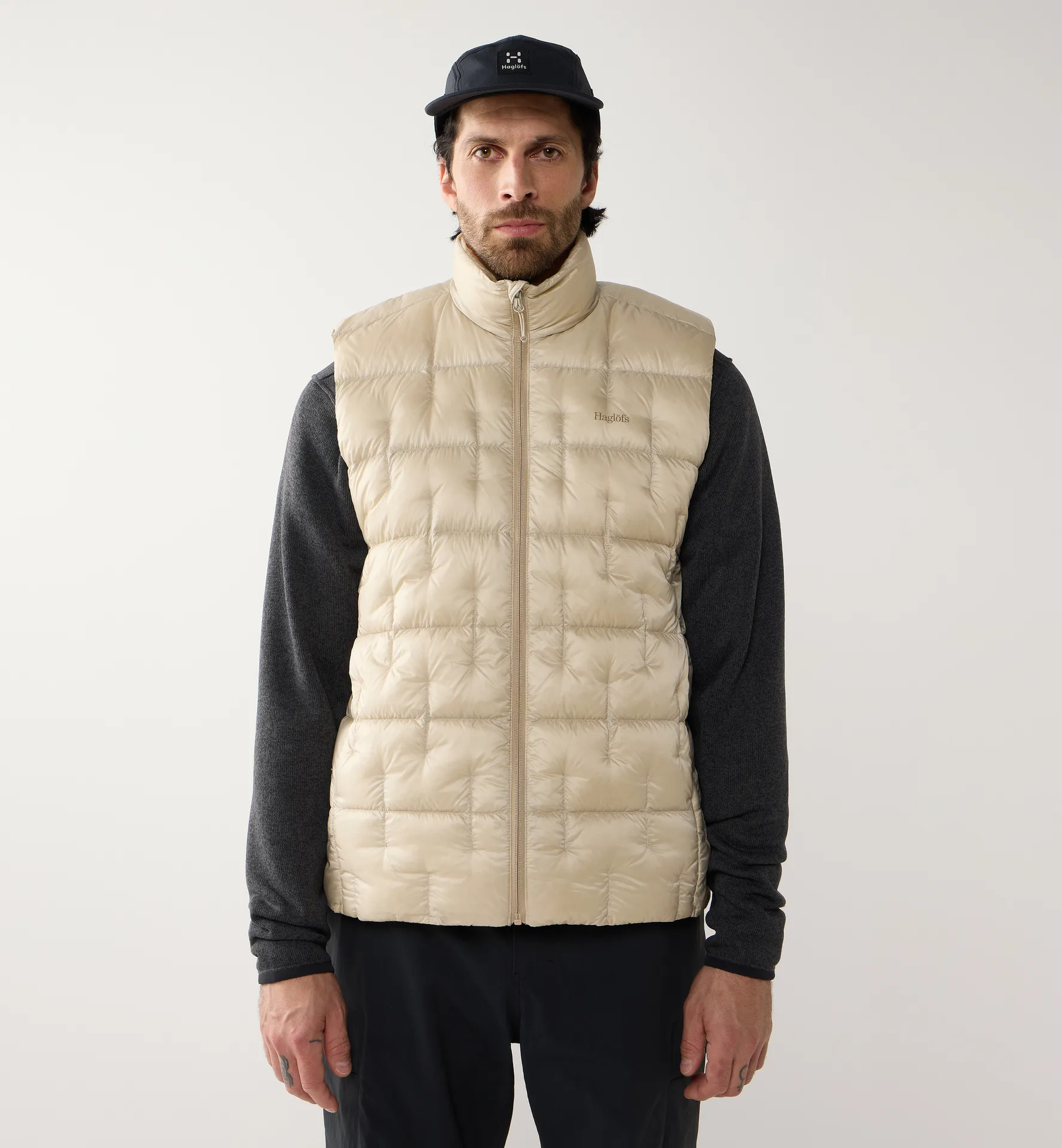 Hede Down Vest Men Chalk Beige
