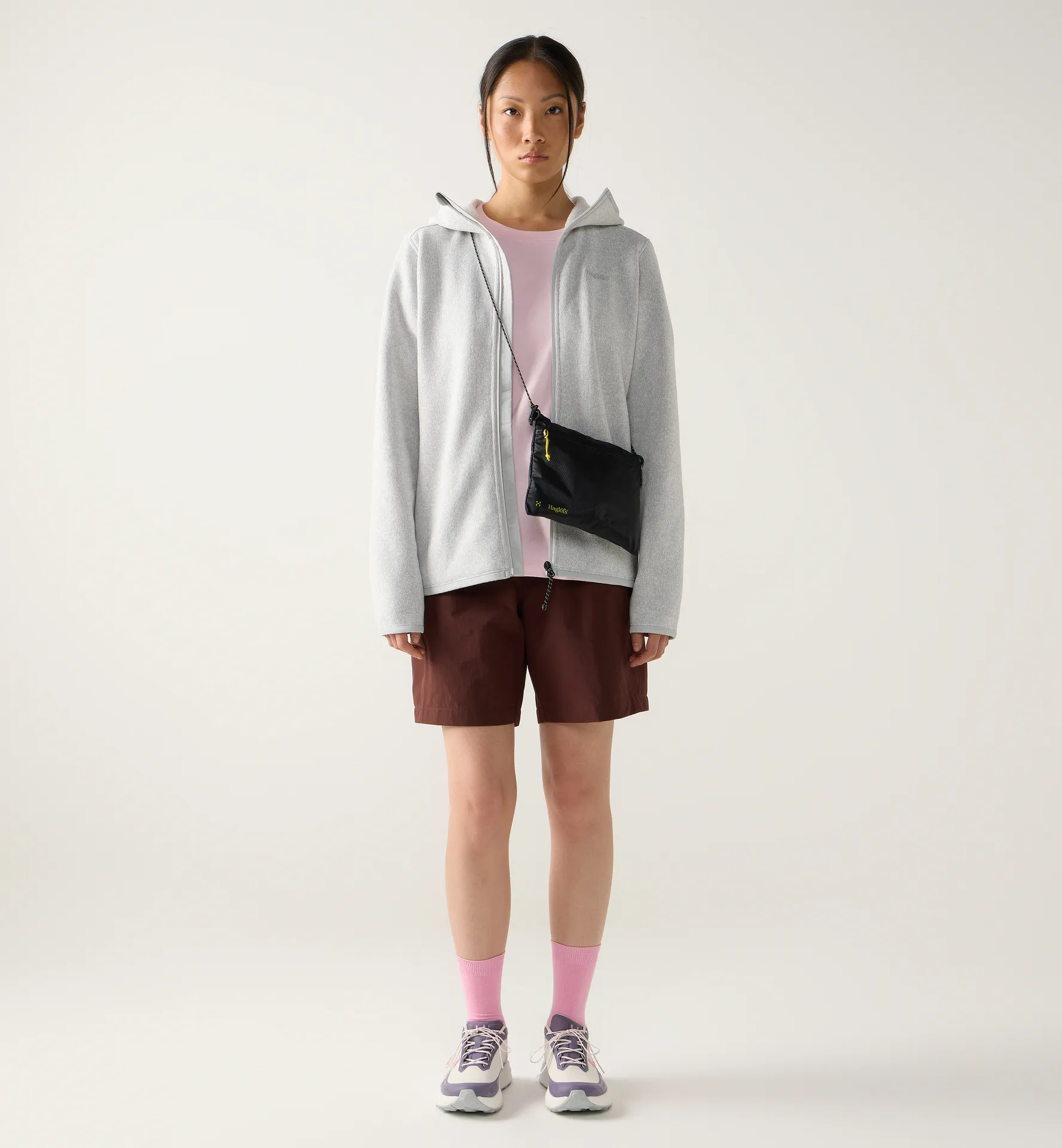 Swook II Mid Hood Women Stone Gray/Soft White