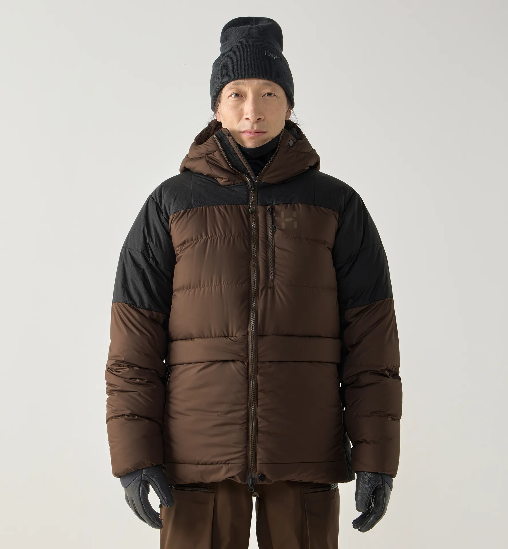 Riksgränsen Down 850 II Hood Men Woodland Brown