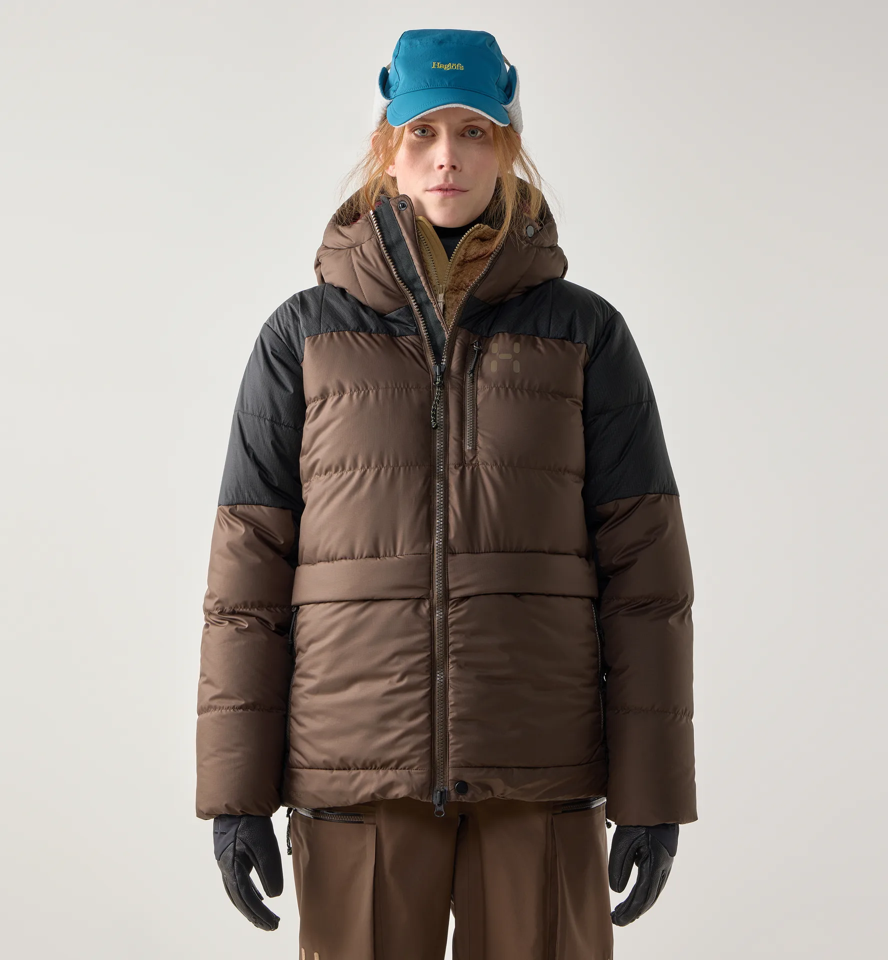 Riksgränsen Down 850 II Hood Women Woodland Brown
