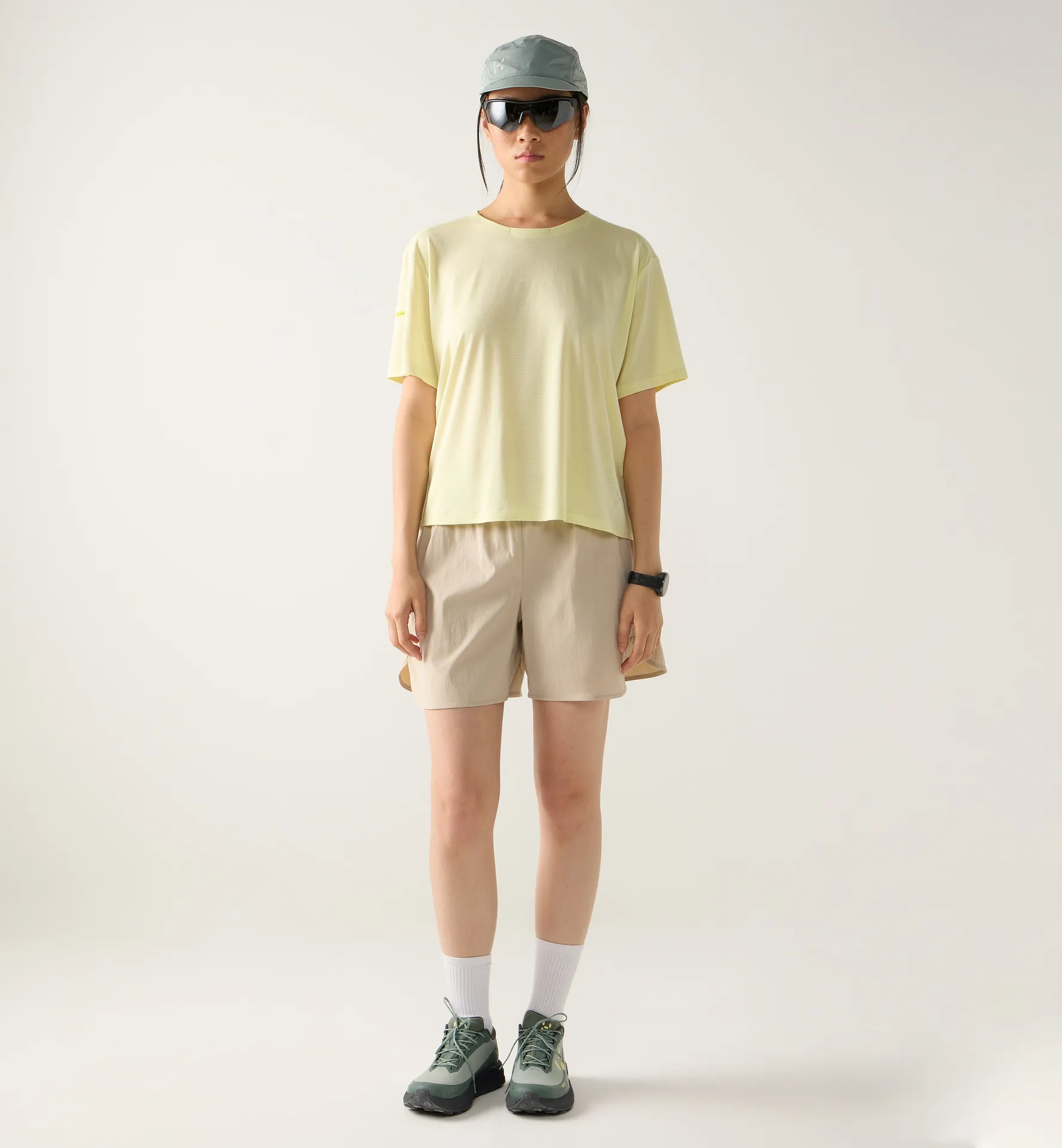 L.I.M Delta Crop Tee Women Yellow Rise Melange