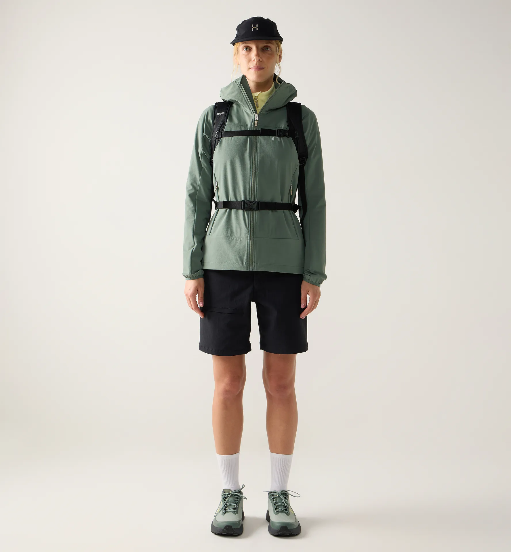 Rosson Softshell Hood Women Chlorophyll Green