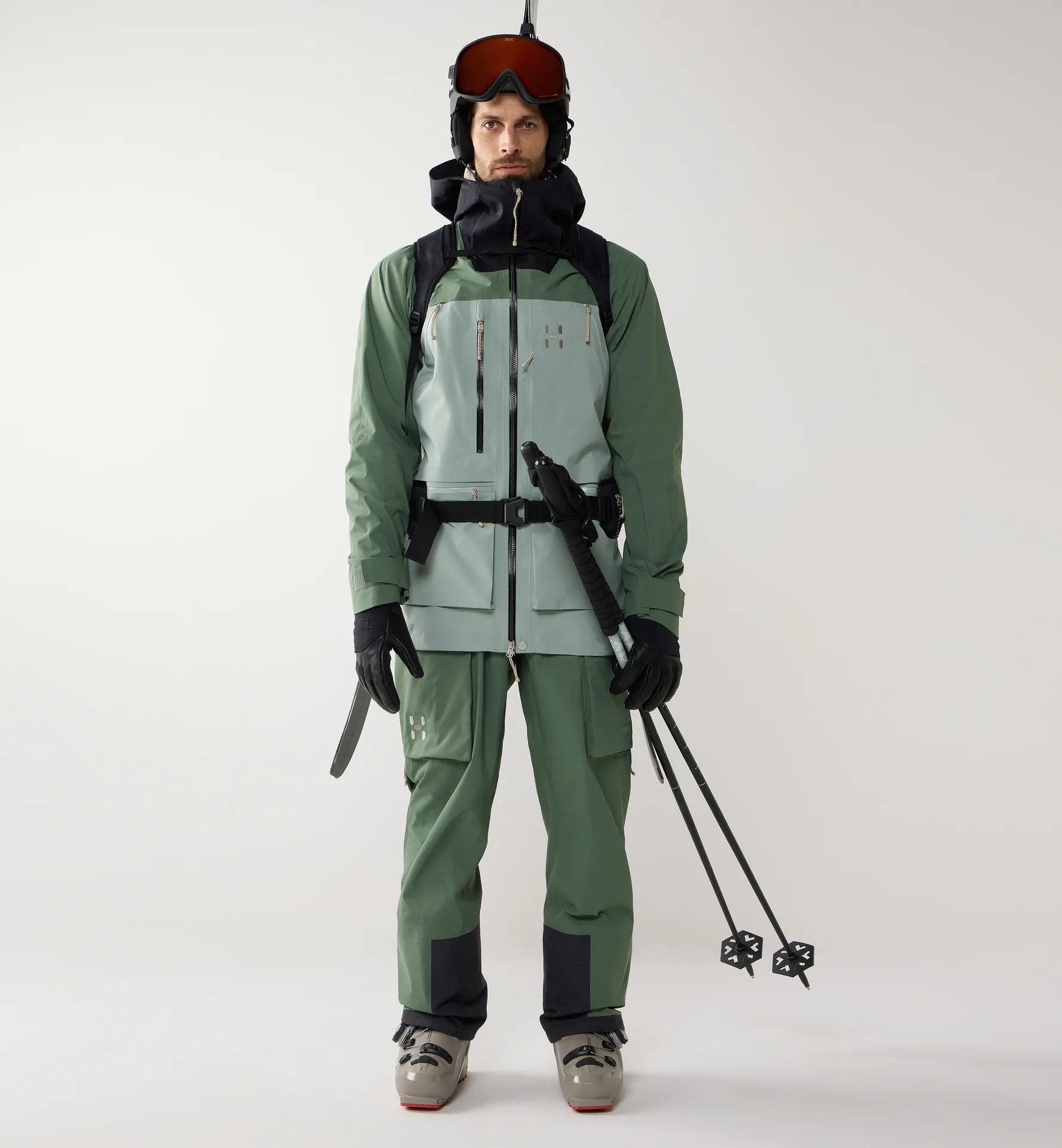 Vassi GTX Pro II Jacket Men True Black/Chlorophyll Green/Dew Green