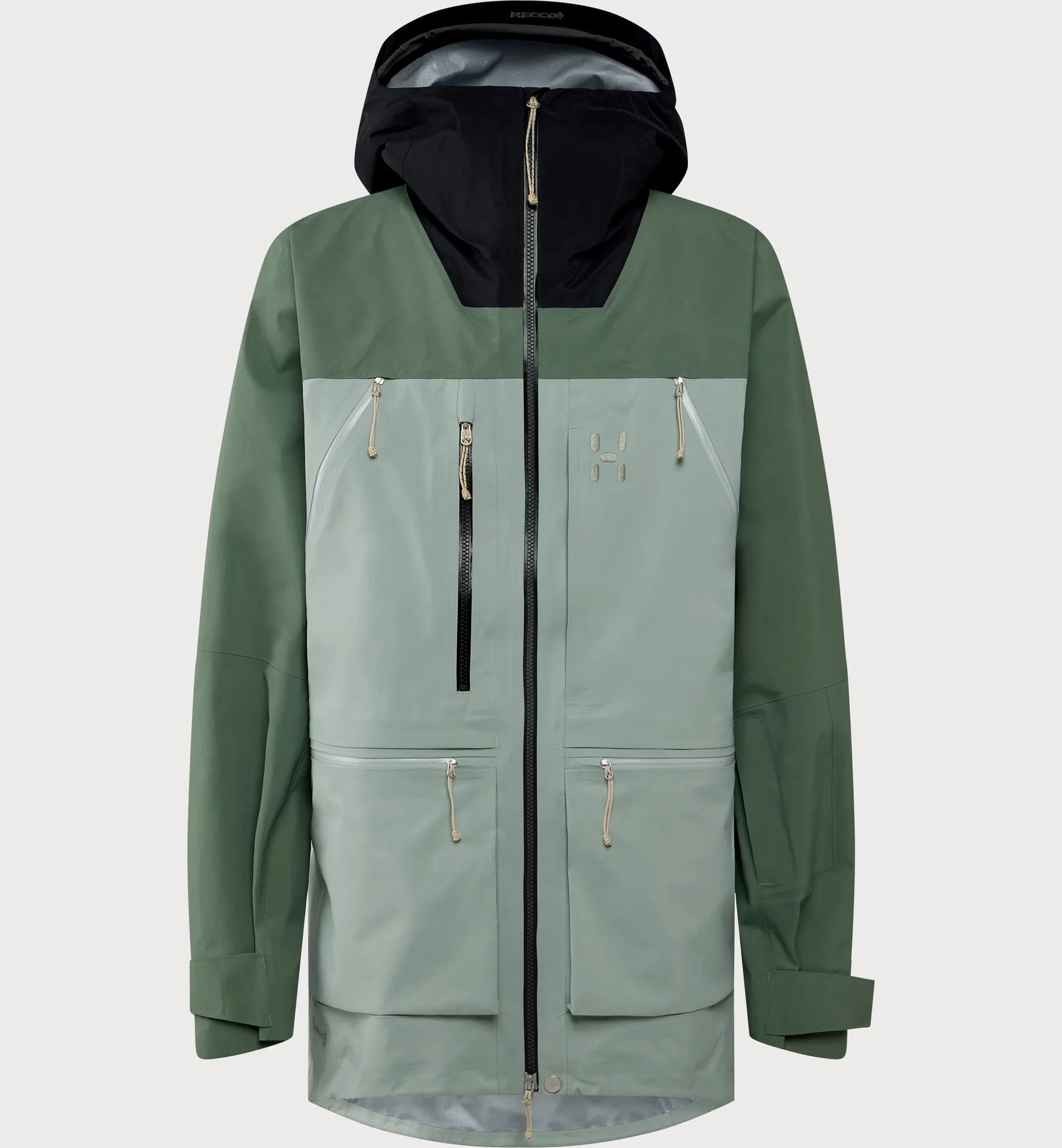 Vassi GTX Pro II Jacket Men True Black/Chlorophyll Green/Dew Green