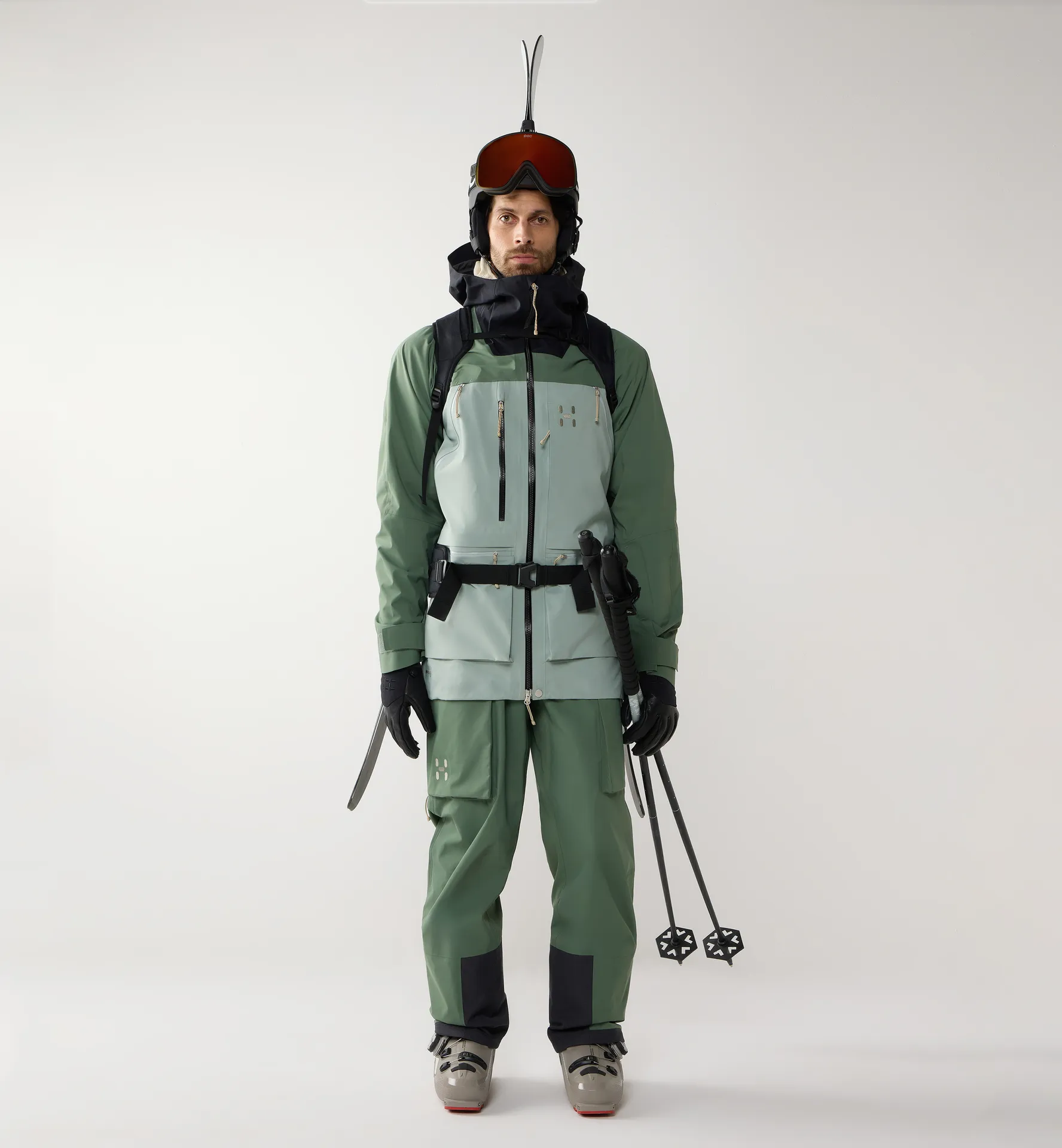 Vassi GTX Pro II Jacket Men True Black/Chlorophyll Green/Dew Green
