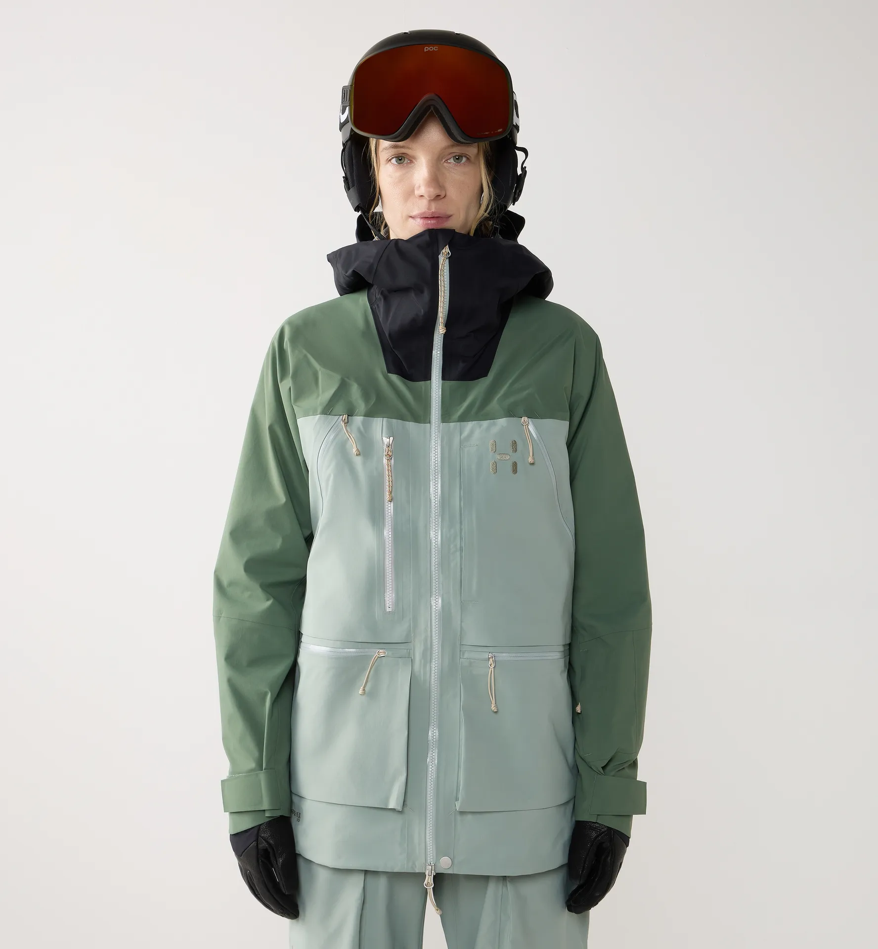 Vassi GTX Pro II Jacket Women True Black/Chlorophyll Green/Dew Green