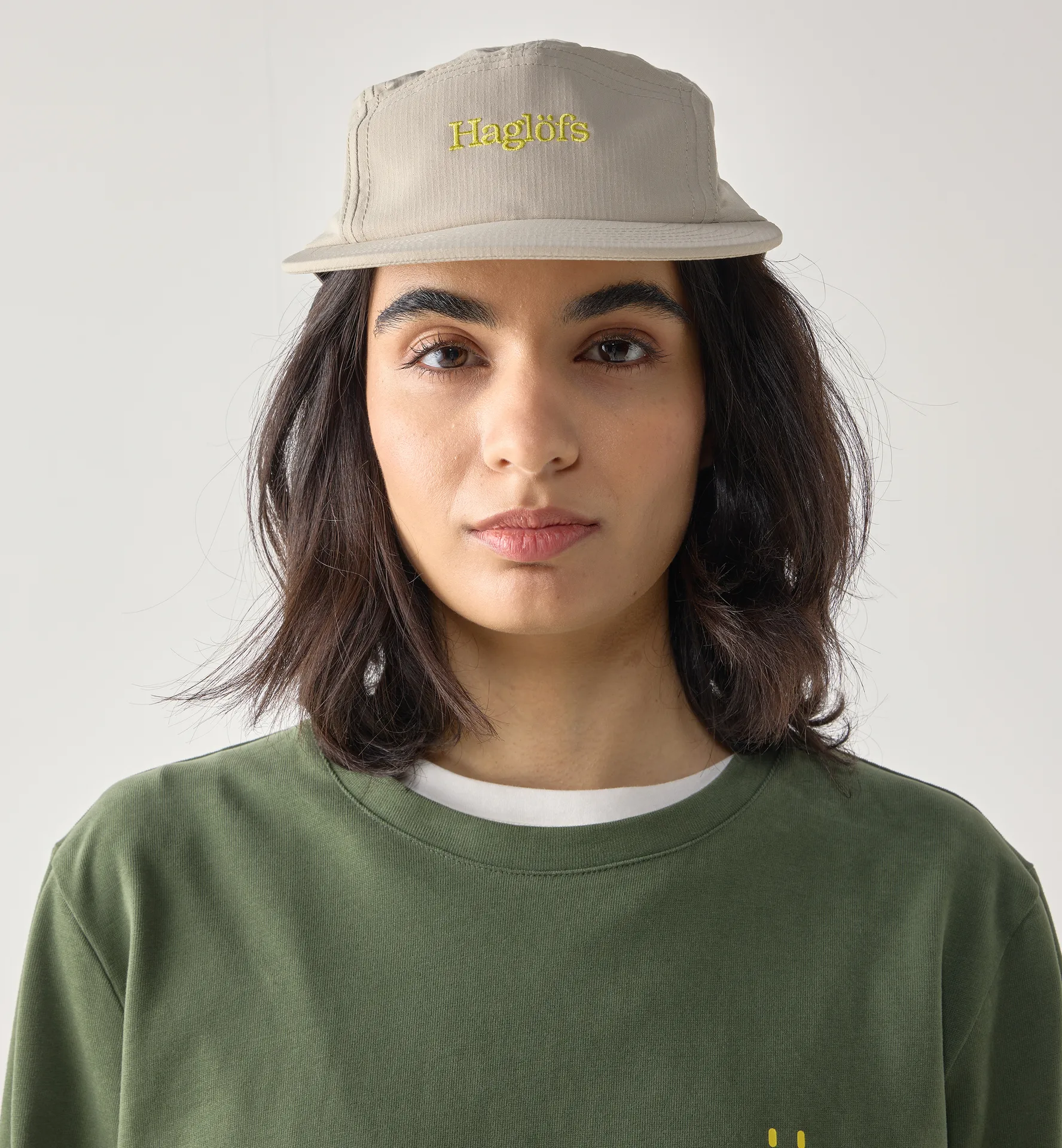 Brand Five Panel Cap Chalk Beige