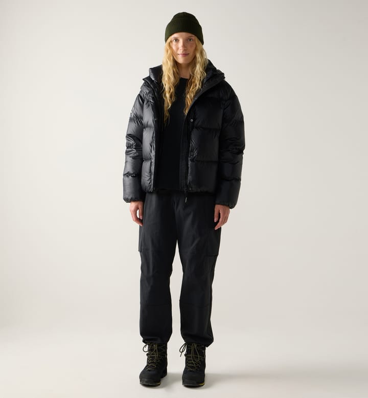 Liden Short Down Hood Women True Black Liden Short Down Hood Women True Black