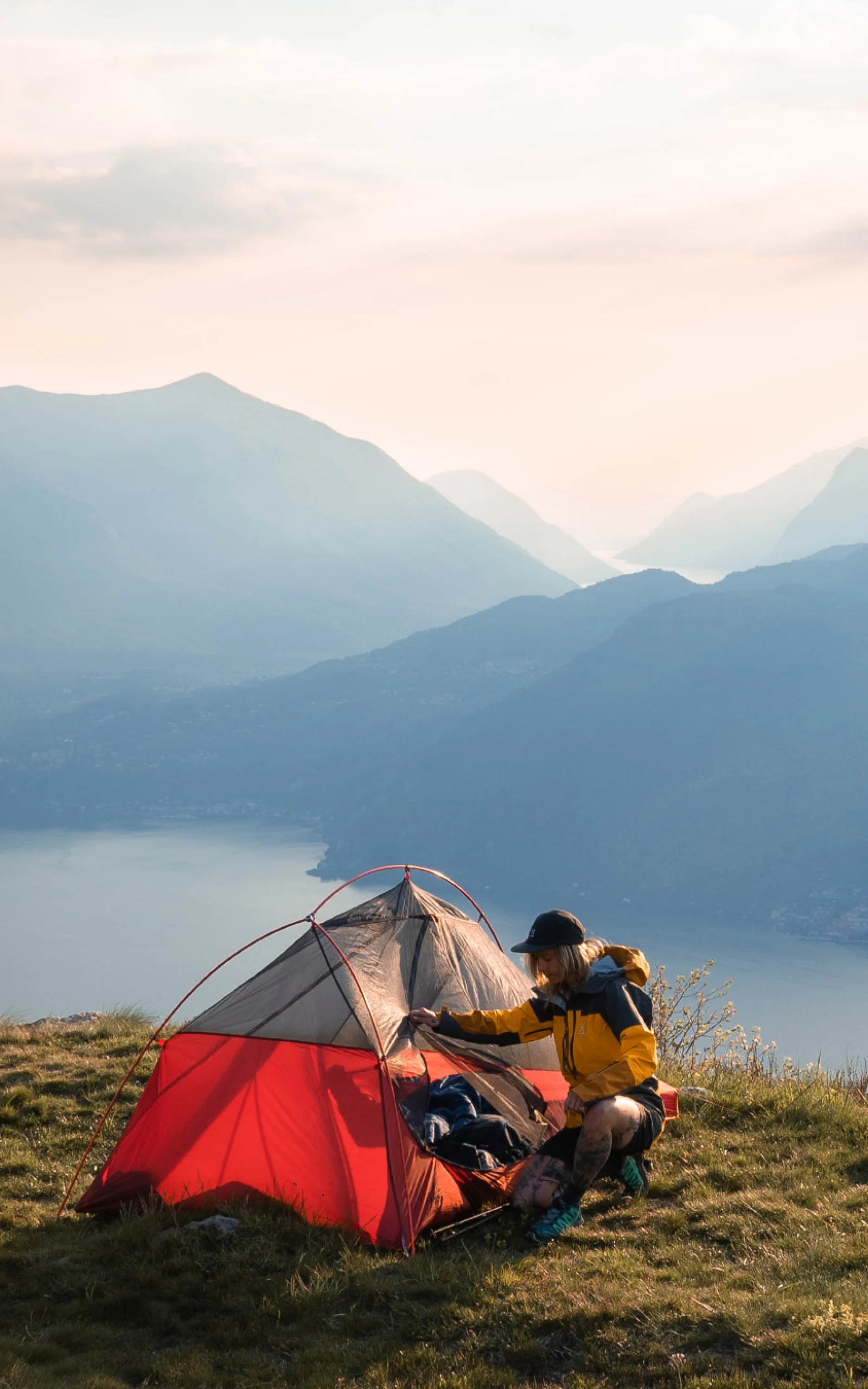 Women outside a tent in Haglöfs clothes